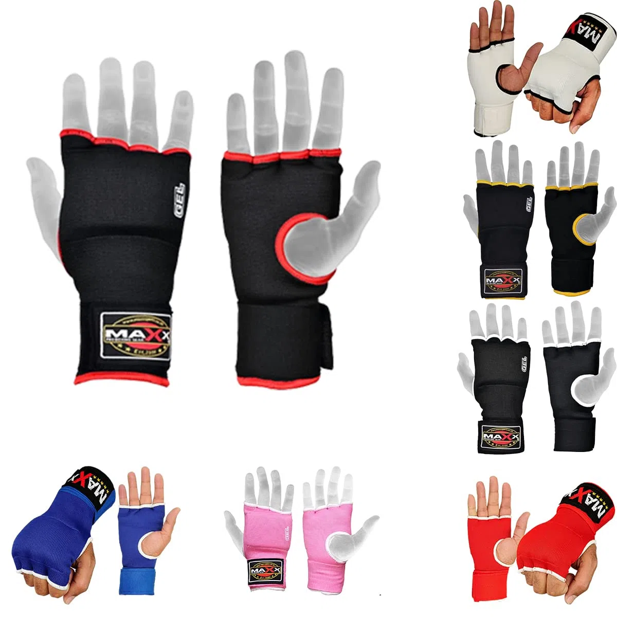 MAXX nowe żelowe wkładki do rąk rękawice bokserskie wyściełane pięścią bandaże Mma Pad Rrp 9,99