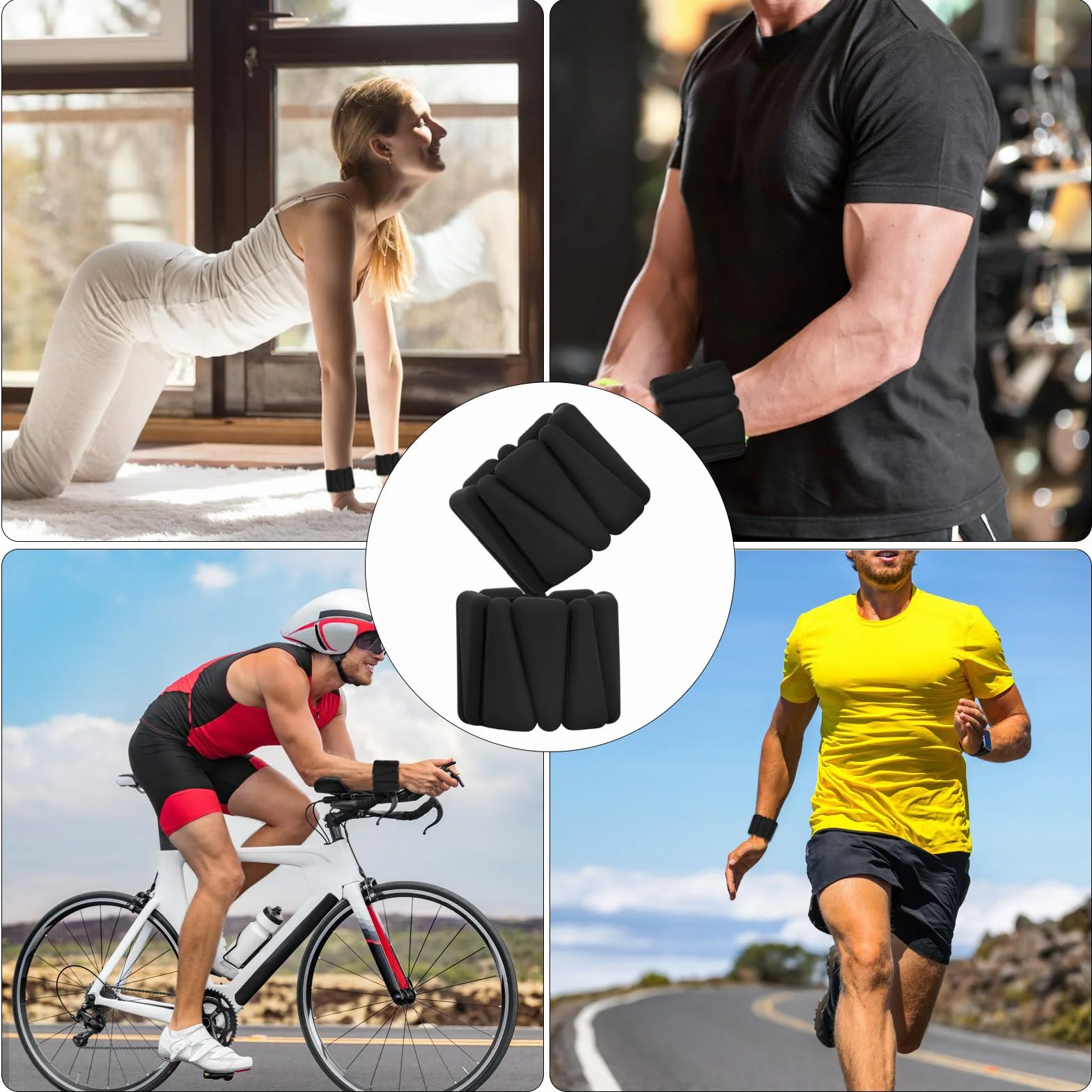 2 ciężarki na nadgarstki, dla kobiet, mężczyzn, dzieci, 0,45 kg, regulowane, obciążniki na stopę, dłoń, silikonowe, fitness, nogi, ramiona, kostki, zestaw do jogi, biegania, chodzenia