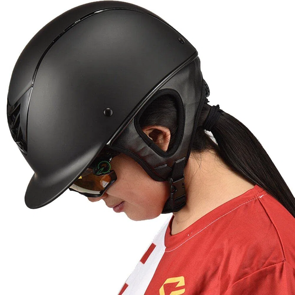 Kask jeździecki dla dorosłych oddychający kask jeździecki kapelusz rycerza zdejmowane rondo kask prędkości akcesoria do jazdy konnej 58-62 cm