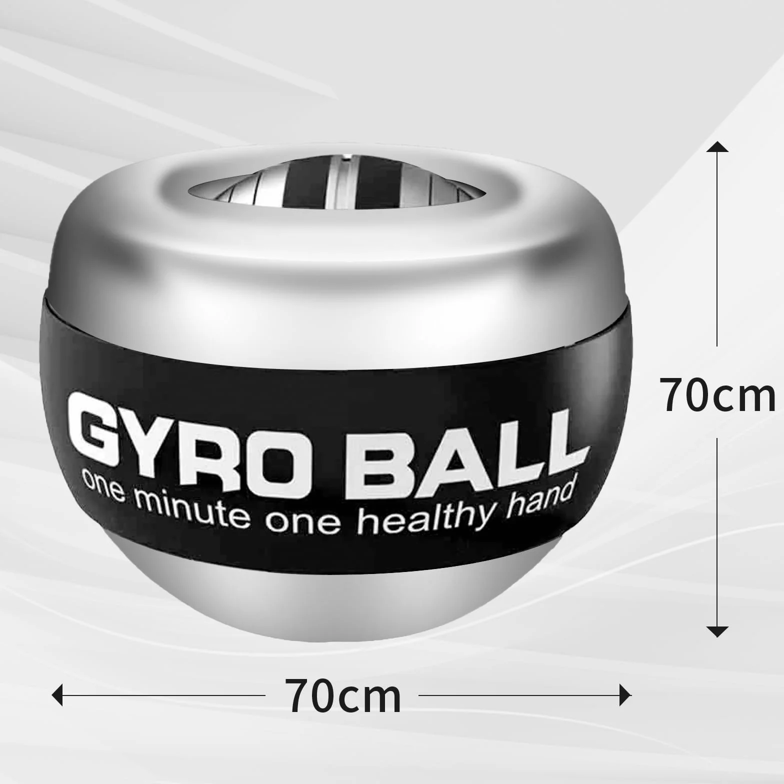 PiPiCat Gyroball, trener ramion fitness i redukujących stres, piłki na nadgarstki, metalowy rdzeń, automatyczne i ciche świecenie, 6 prędkości i świecące kolory + worek na piłkę