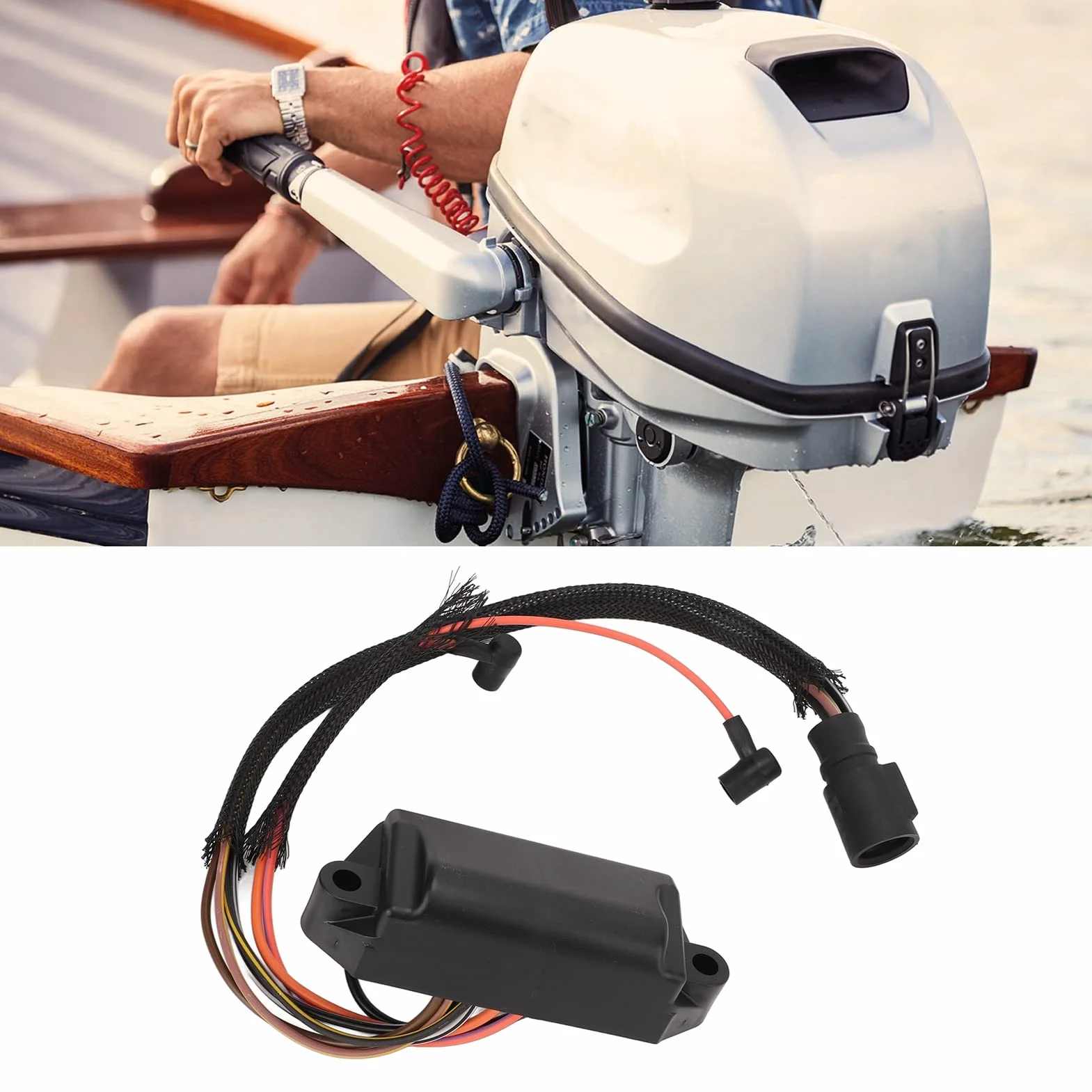 CDI Electronics Power Pack, Silnik Zaburtowy 396141 582281 582285 Zamiennik dla Johnson 5hp 2cyl Elect Start Ręczny