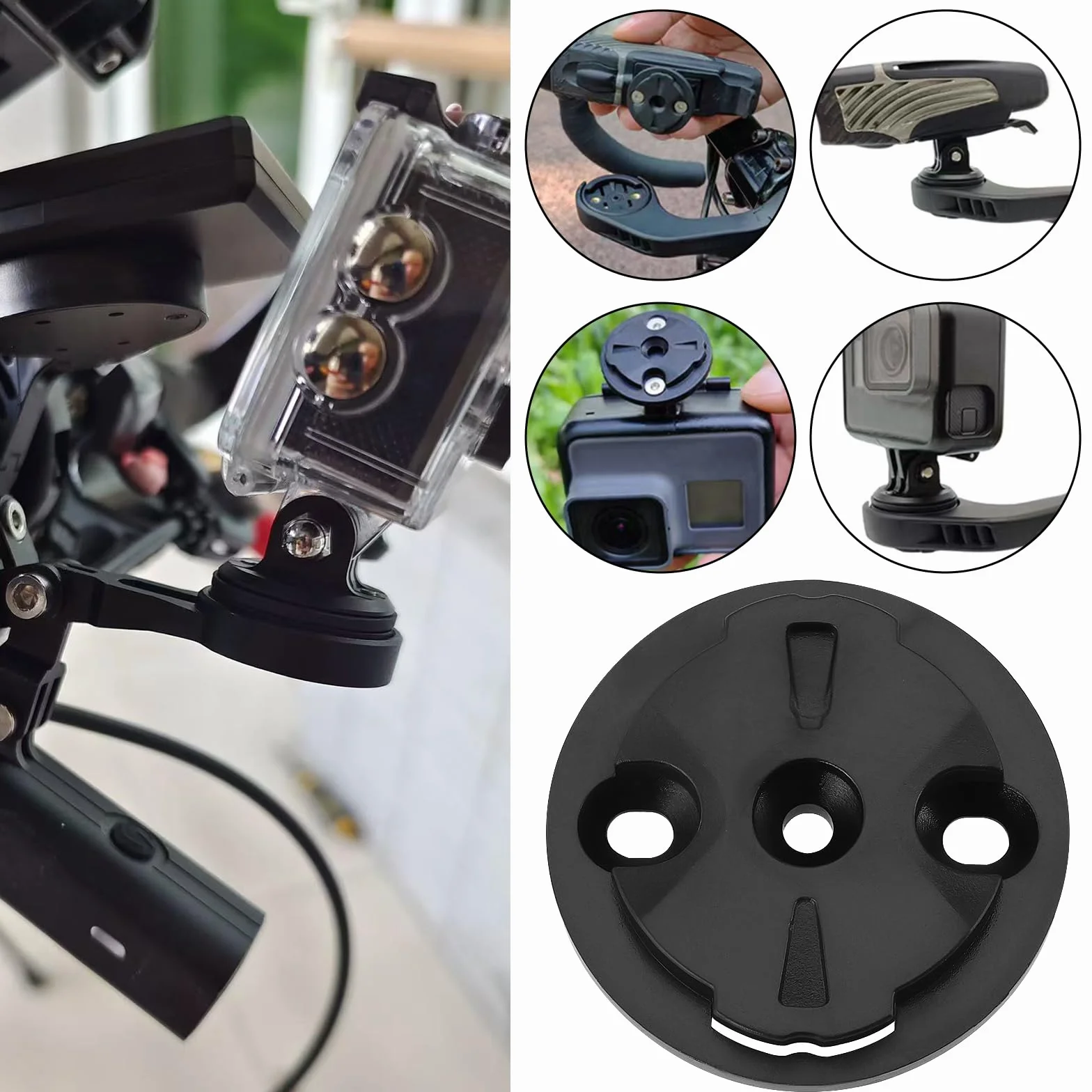 SG Store 2 zestawy Uchwyt do komputera rowerowego, stała podstawa, wspornik stopera, stała męska podstawa mocująca do tarczy, kompatybilna z GARMIN 32 x 29 x 2 mm, czarny
