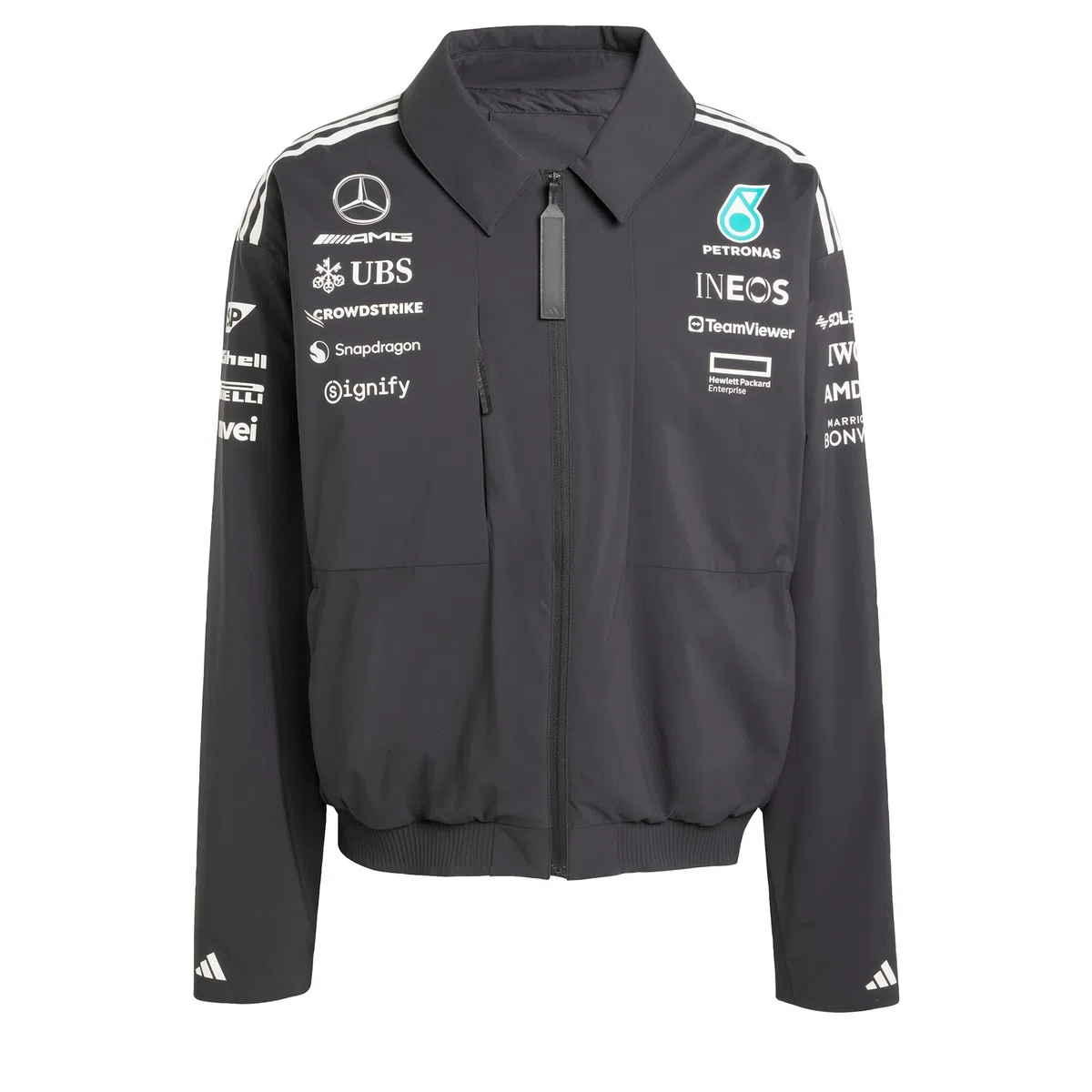 adidas Mężczyźni MERCEDES - AMG PETRONAS FORMULA ONE TEAM TEAM JACKET MEN, Black/White, M