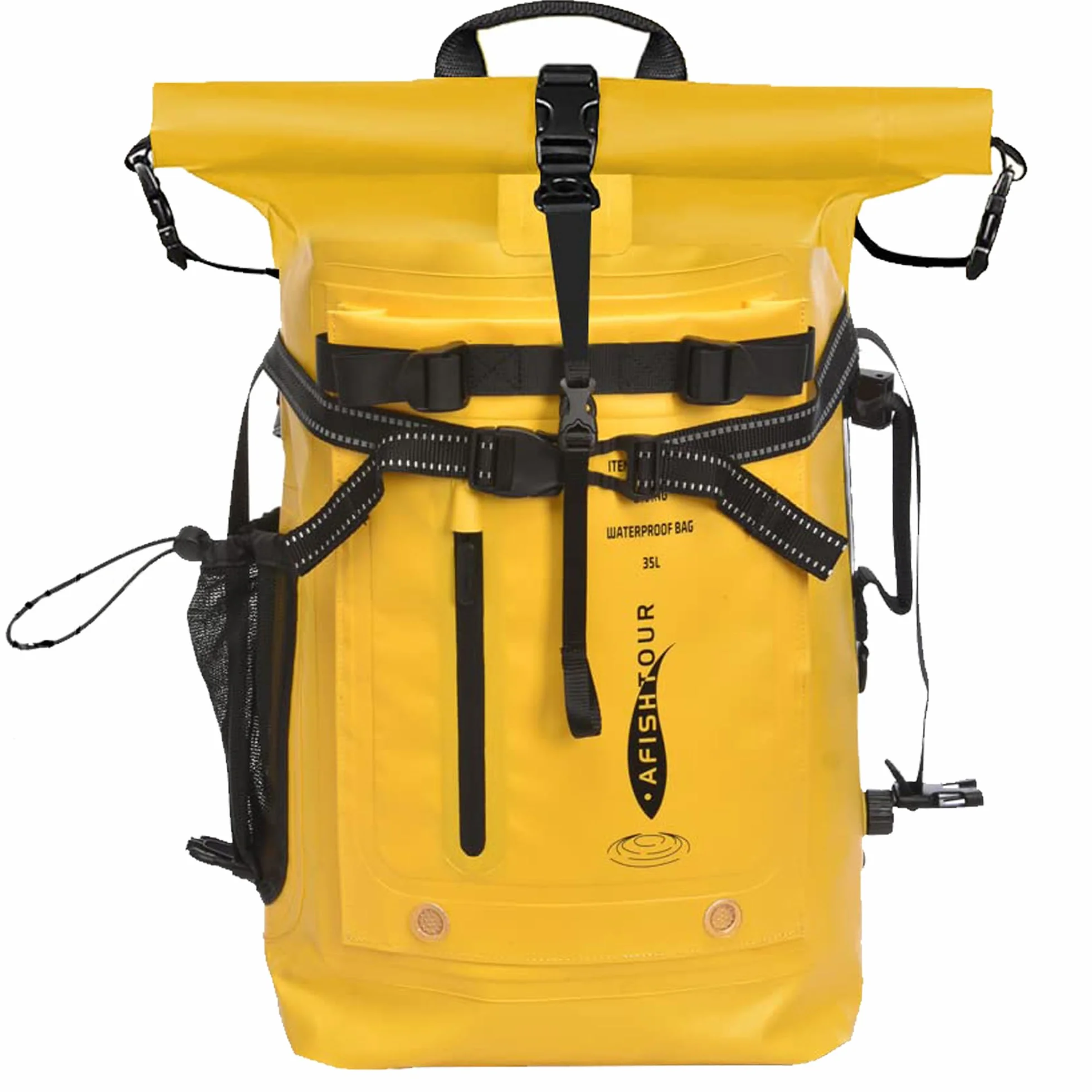 Plecak wodoodporny na kółkach 35L Dry bag żółty