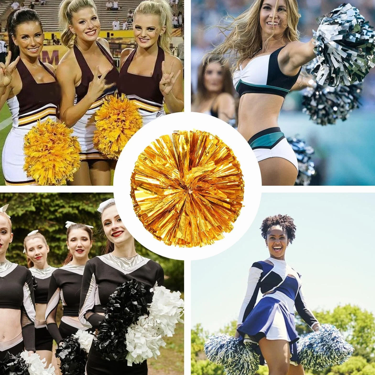 Pompony cheerleaderki, duża cheerleaderka dla dzieci, 30 cm/11,8 cala, gra taneczna, zespół ducha, przyjazne dla palców pierścionki dla dzieci i dorosłych, żywe akcesoria z pomponami