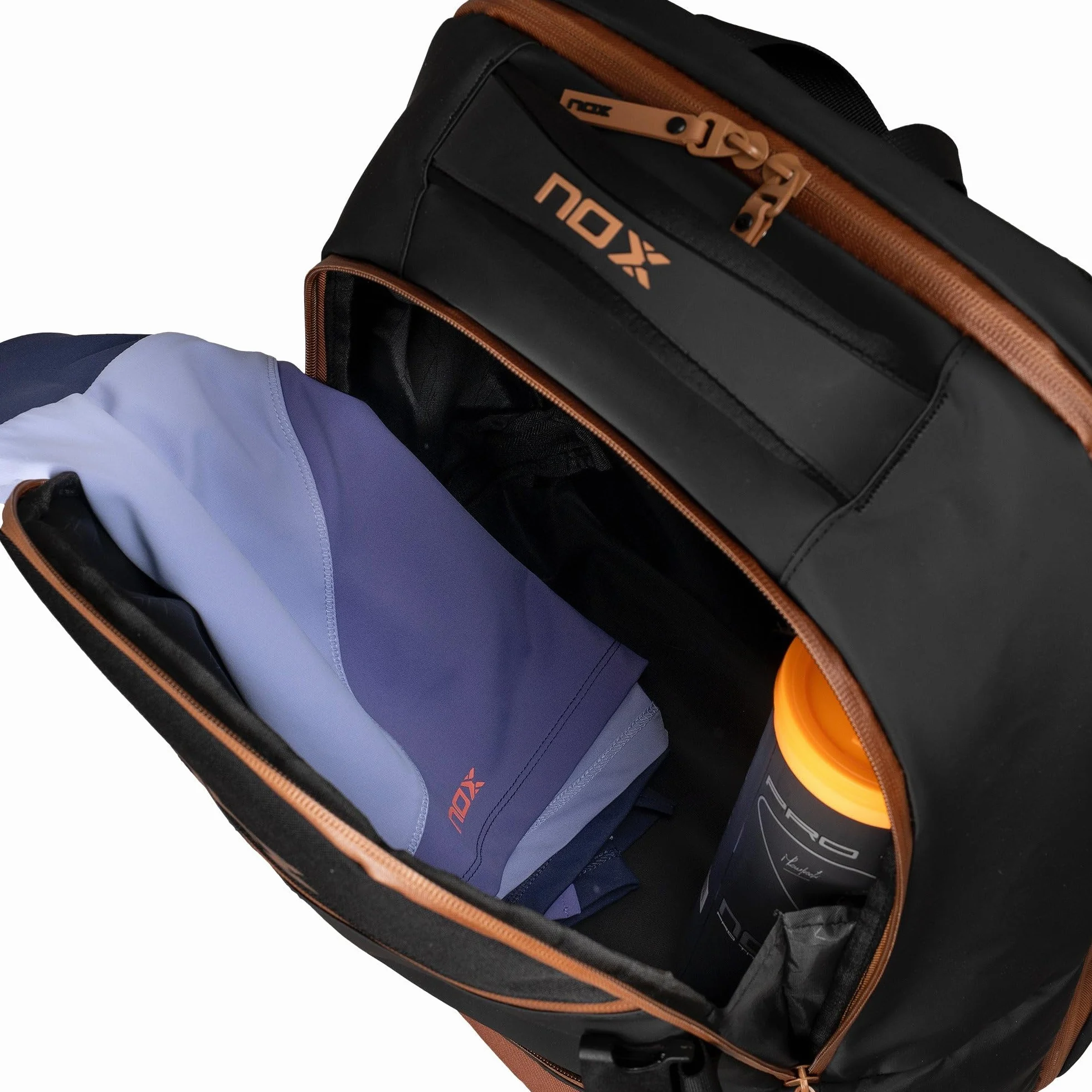 NOX Plecak LUXURY OPEN SERIES czarny/brązowy