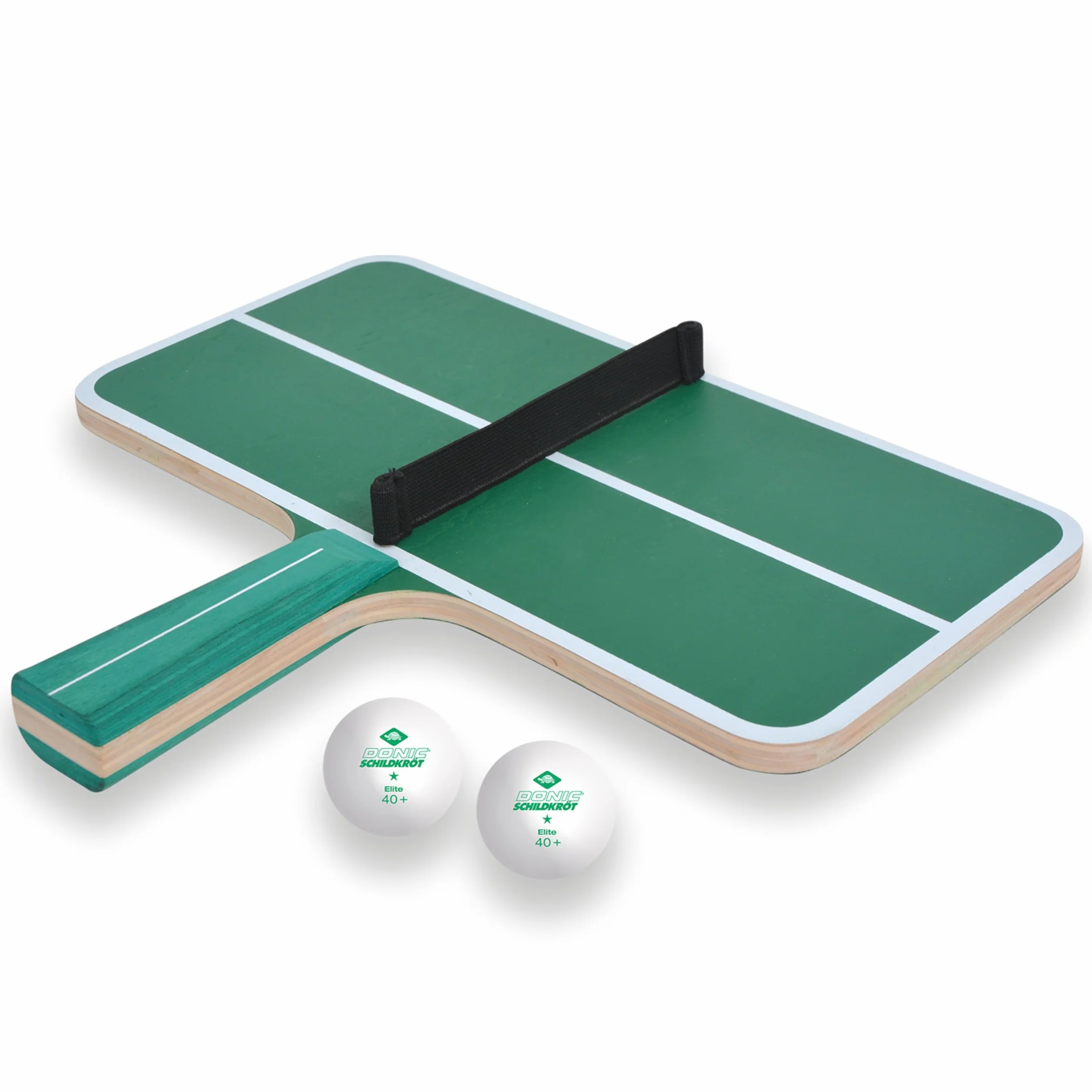 Schildkröt Ping Pong Challenge zestaw do tenisa stołowego, 1 rakieta w kształcie małego stołu do tenisa stołowego, z siatką, 2 piłki, gra zręcznościowa dla dużych i małych, 788459