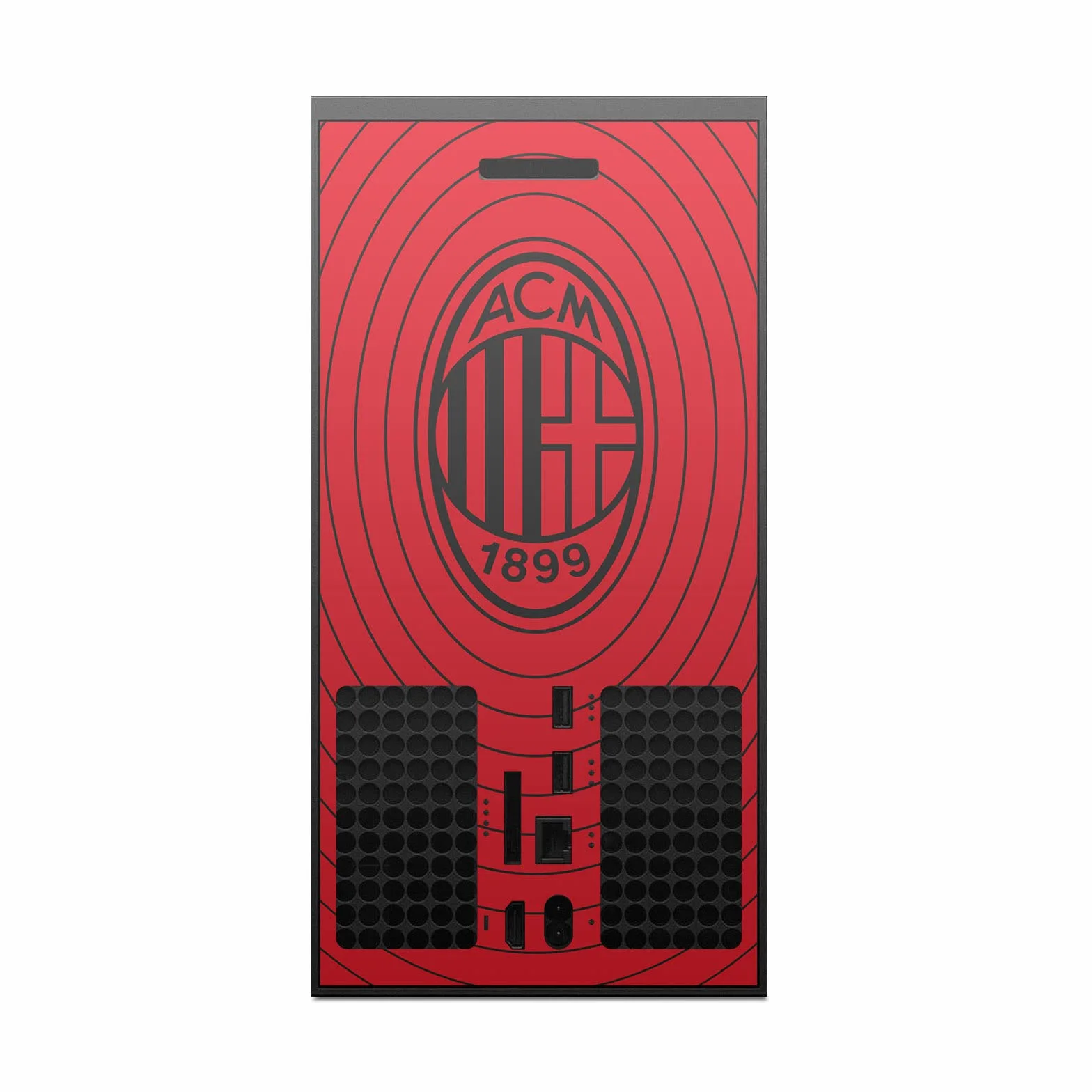 Head Case Designs Oficjalnie Licencjonowany AC Milan Czerwone i Czarne Sztuka Naklejka Winylu Skóry Naklejka Pokrywa Kompatybilny z Xbox Series X Console and Controller Bundle