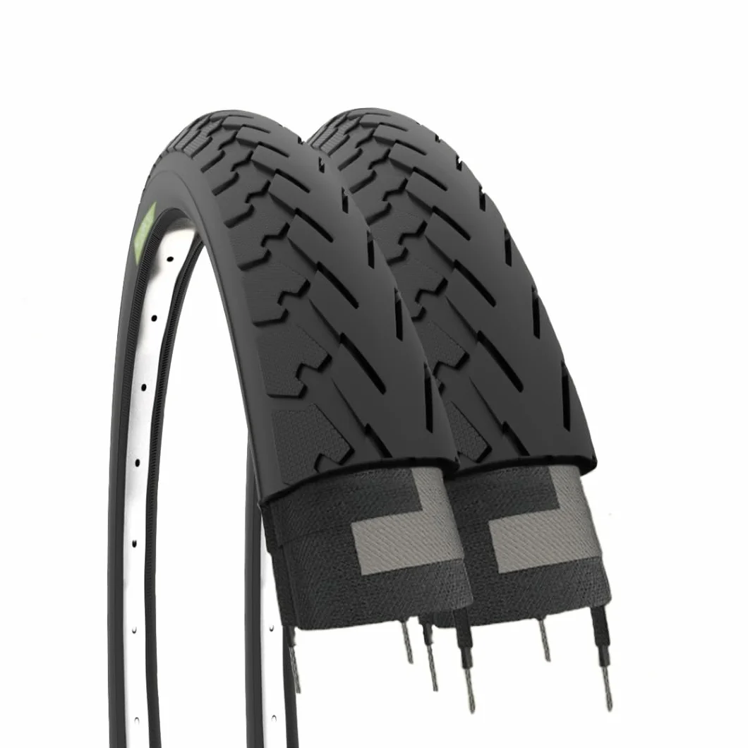 ECOVELO 2 x opona 700 x 35 28 x 1 5/8 x 1 3/8 (37-622) 700 x 35C czarna do rowerów miejskich, szosowych, trekkingowych, czarnych, gumowych opon rowerowych