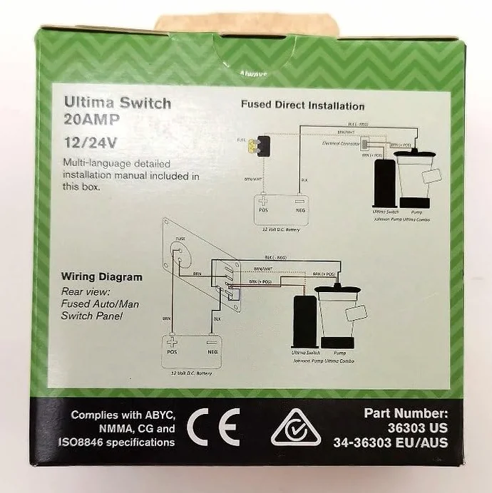 SPX FLOW Ultima Switch 20 A 12/24 V Elektroniczny Przełącznik Automatyczny Johnson Pump do Pompy Zęzowej Heavy Duty