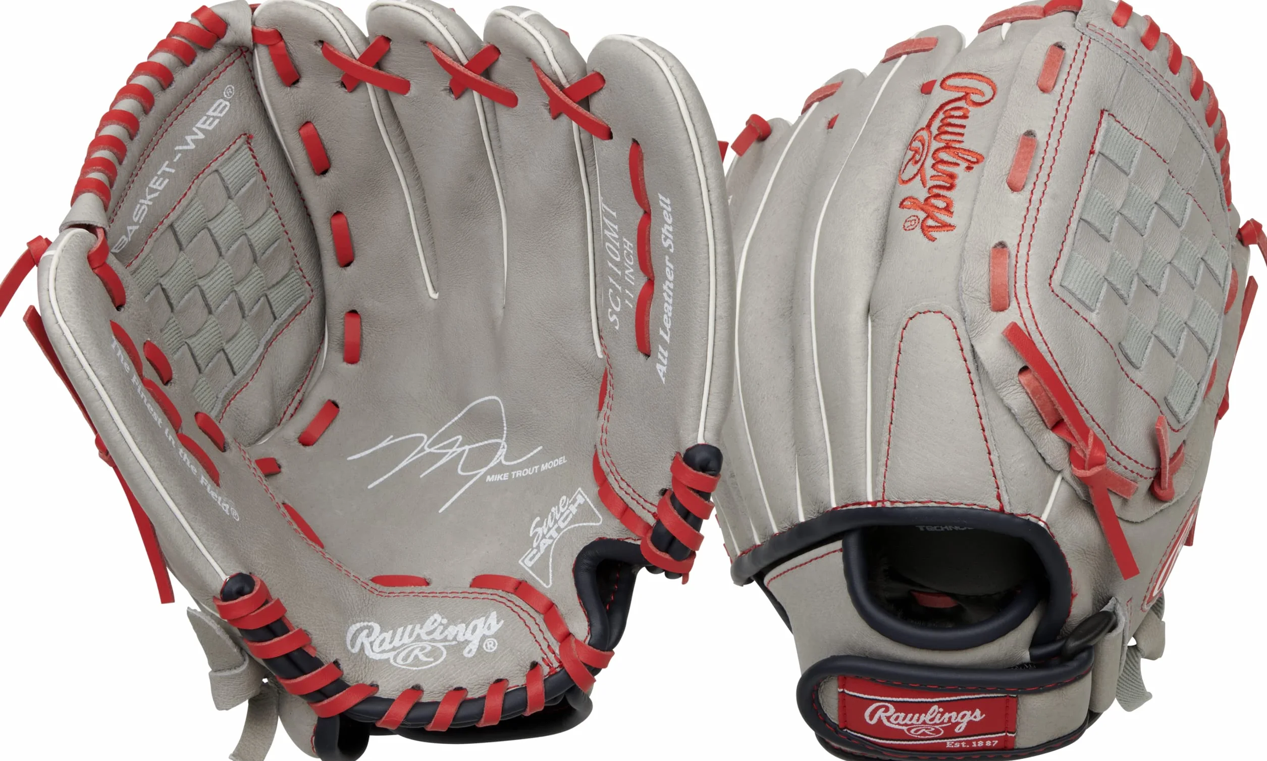 Rawlings | Sure Catch T-Ball i młodzieżowa rękawica baseballowa | Rozmiary 24 cm - 29,2 cm
