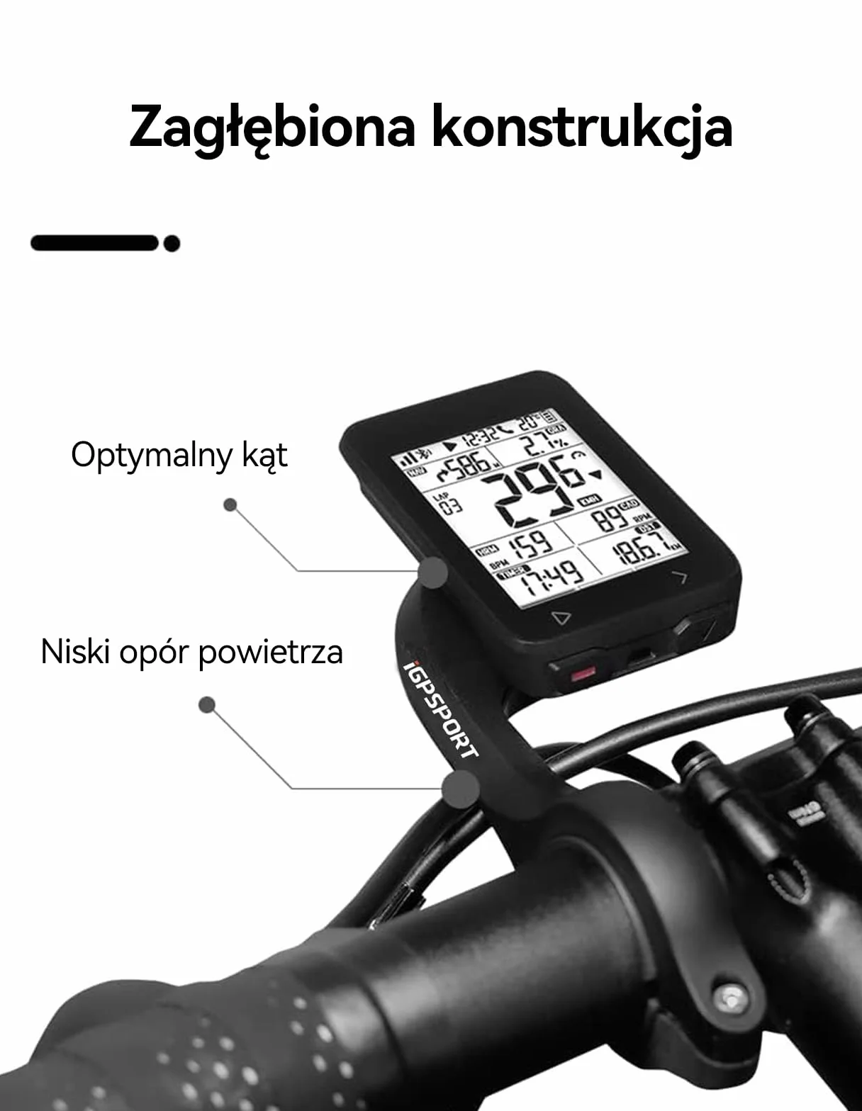 iGPSPORT M80 Przedni Uchwyt Rowerowy, Uchwyt Do Licznika Rowerowego, Uchwyt Rozszerzający, Kompatybilny z iGPSPORT GPS Licznikami Rowerowymi