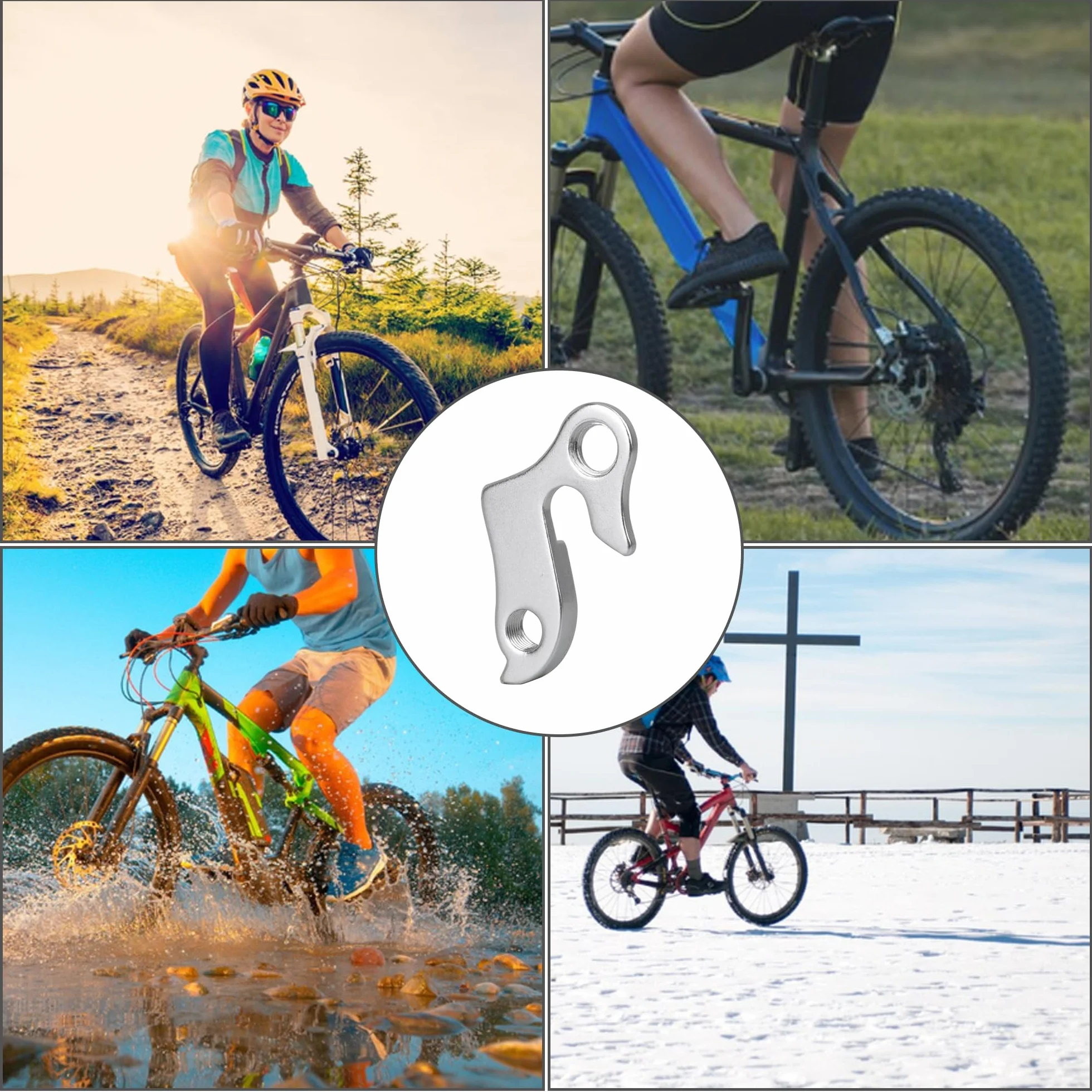 DesertBoy 2-częściowy wieszak na przerzutkę tylną ze stopu aluminium, przerzutka rowerowa, hak, adapter z kluczem imbusowym i śrubami, 2 sztuki