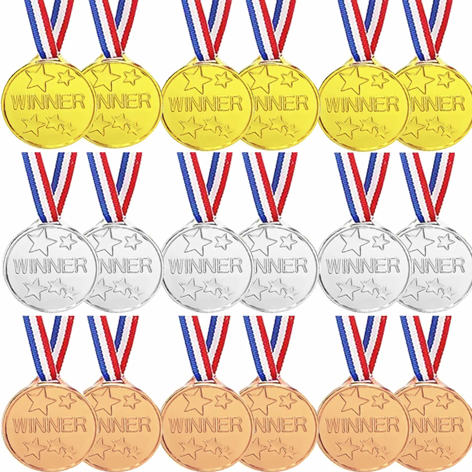 Medale plastikowe dla dzieci 18 sztuk na dzień sportu nagrody