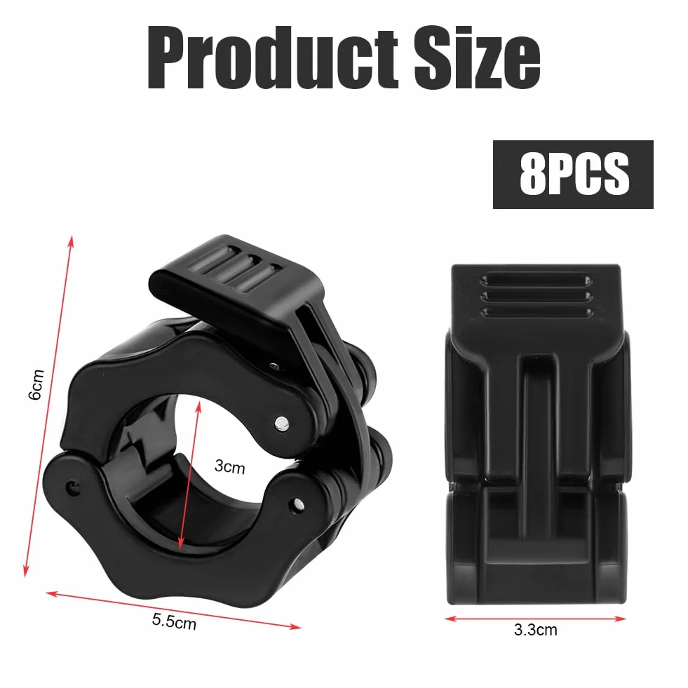 flintronic Olimpijski zacisk do sztangi 30 mm, czarny, 8 szt