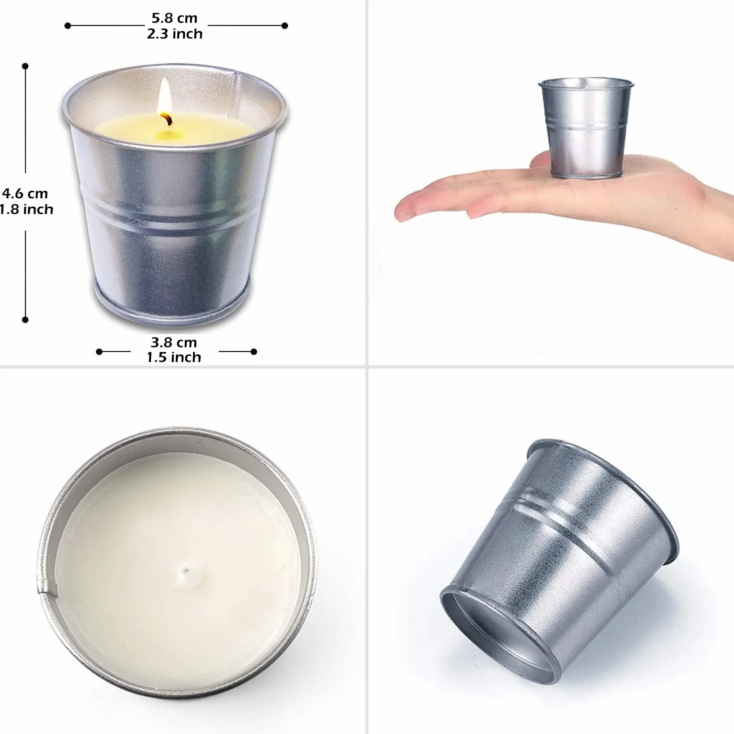 Citronella Candle Outdoor 8-pak świec Citronella, naturalny wosk sojowy o zapachu trawy cytrynowej, 70 ml, świece do ogrodu, na patio, piknik, kemping