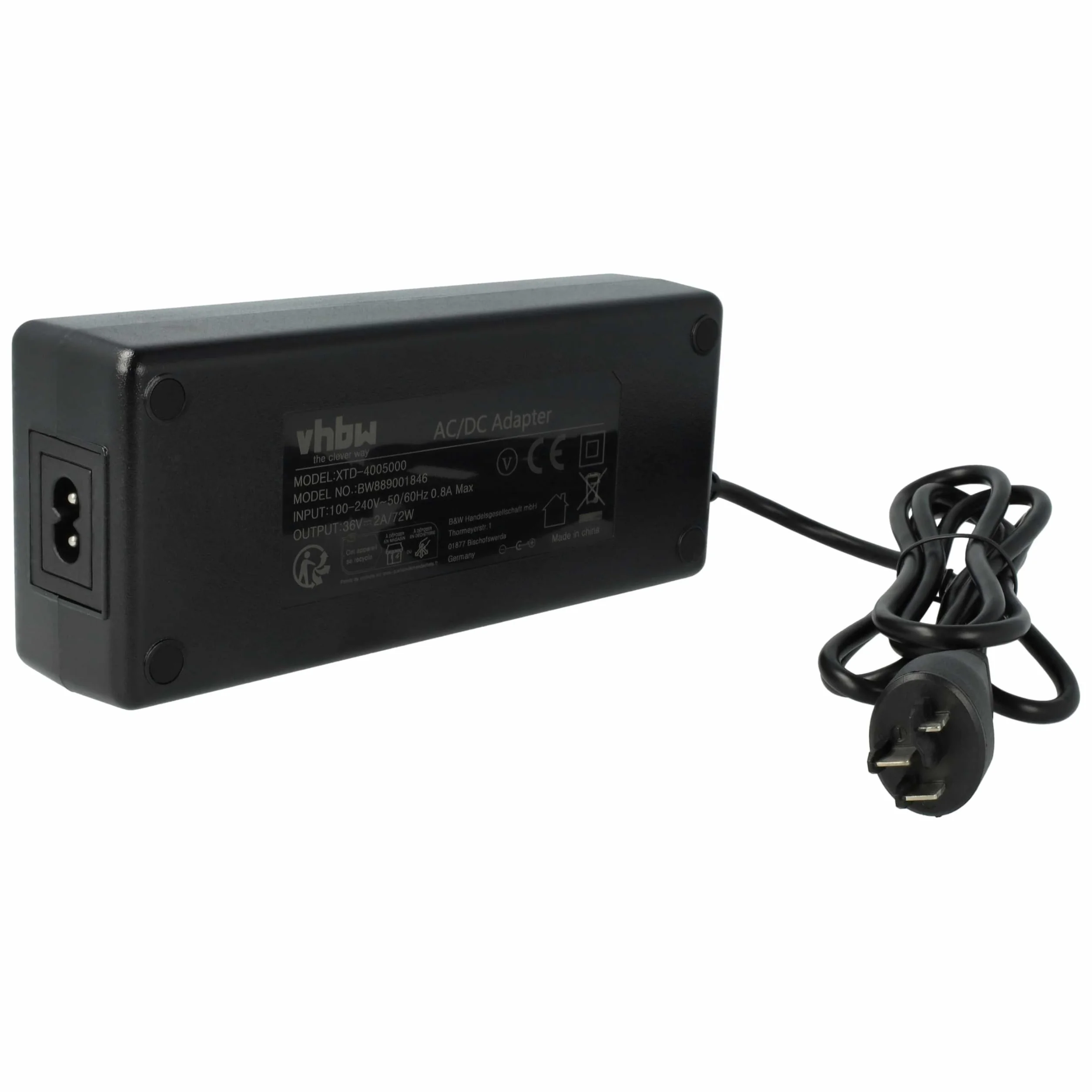 vhbw 1 x ładowarka kompatybilna z Bosch Active Line, BDU2XX, Active Line Plus, BDU3XX - do akumulatorów litowo-jonowych 36 V 72 W