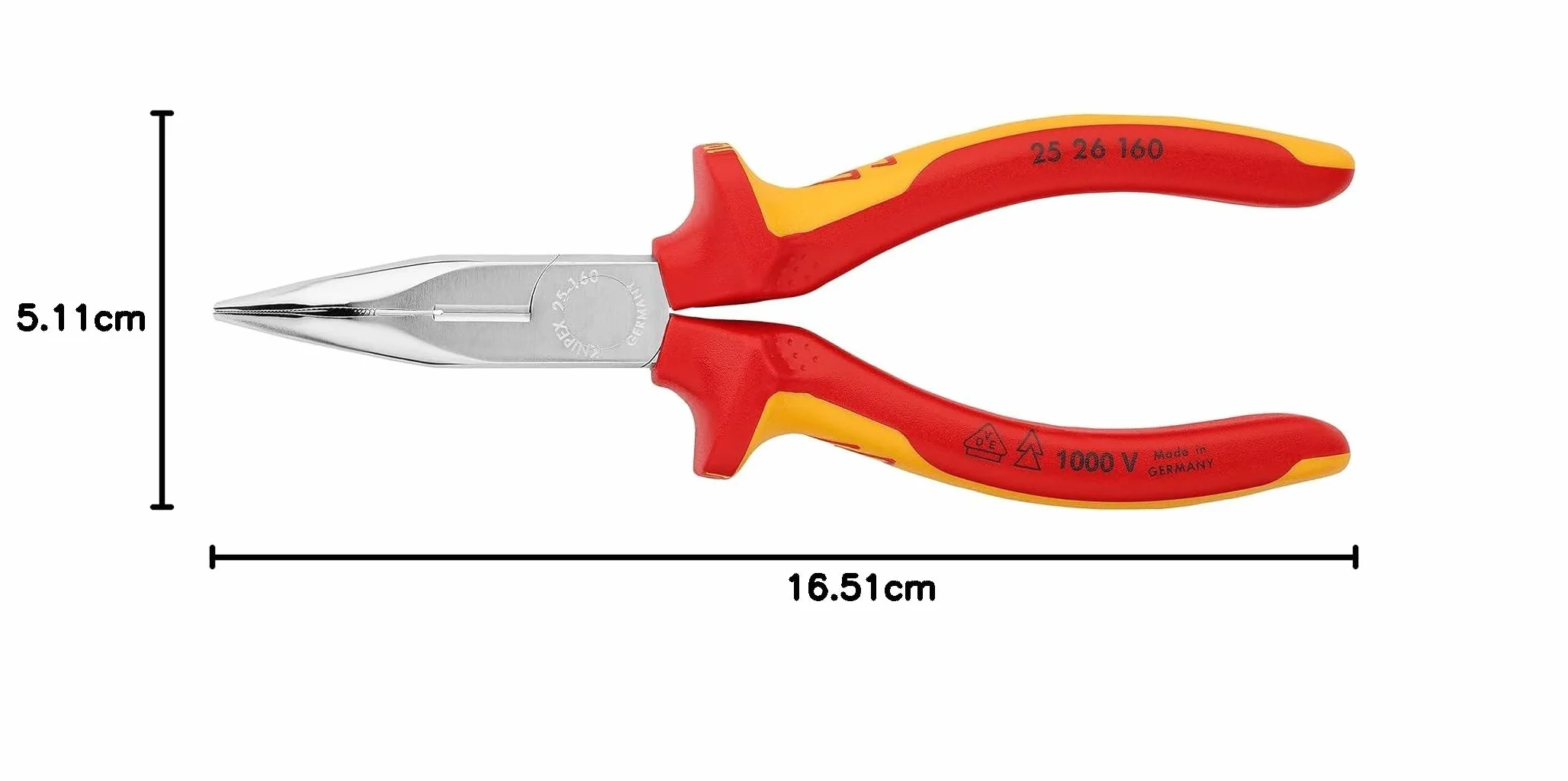 KNIPEX Szczypce tnące półokrągłe izolowane VDE 160 mm 25 26 160