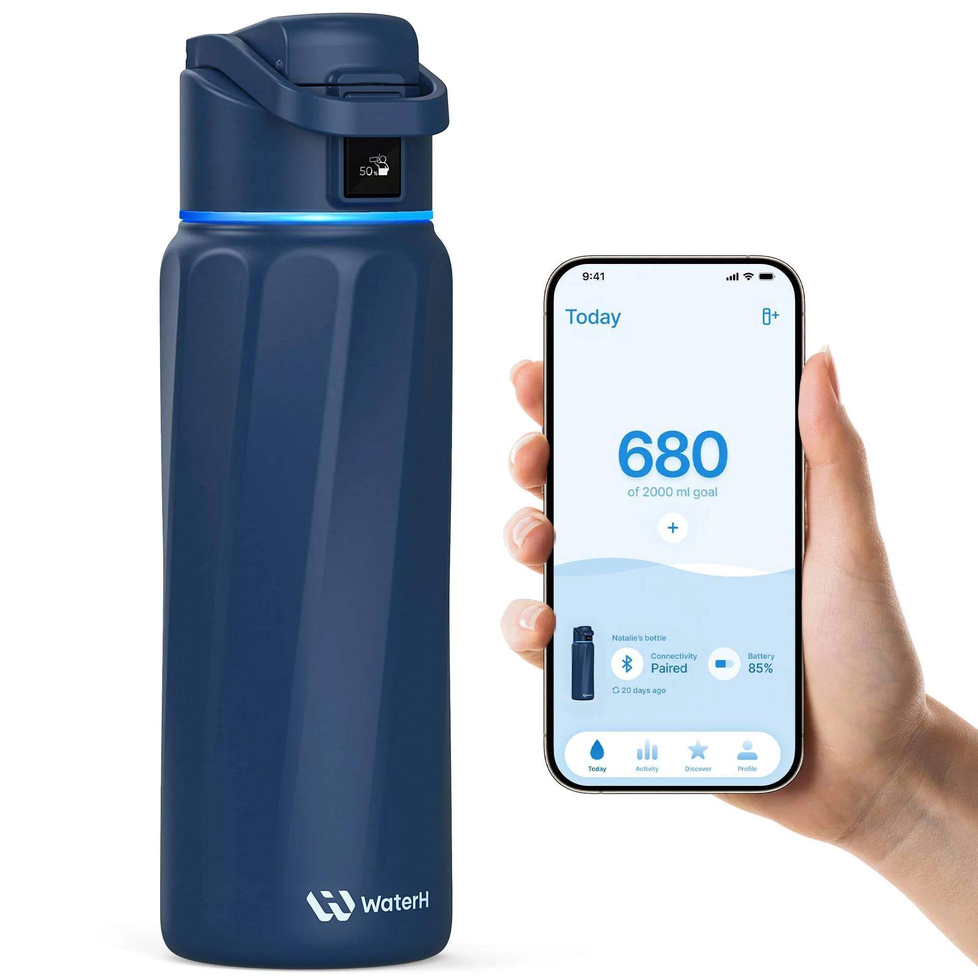 Boost Smart butelka na wodę ze stali nierdzewnej 900 ml podwójna ścianka izolowana próżniowo bez BPA szeroki otwór