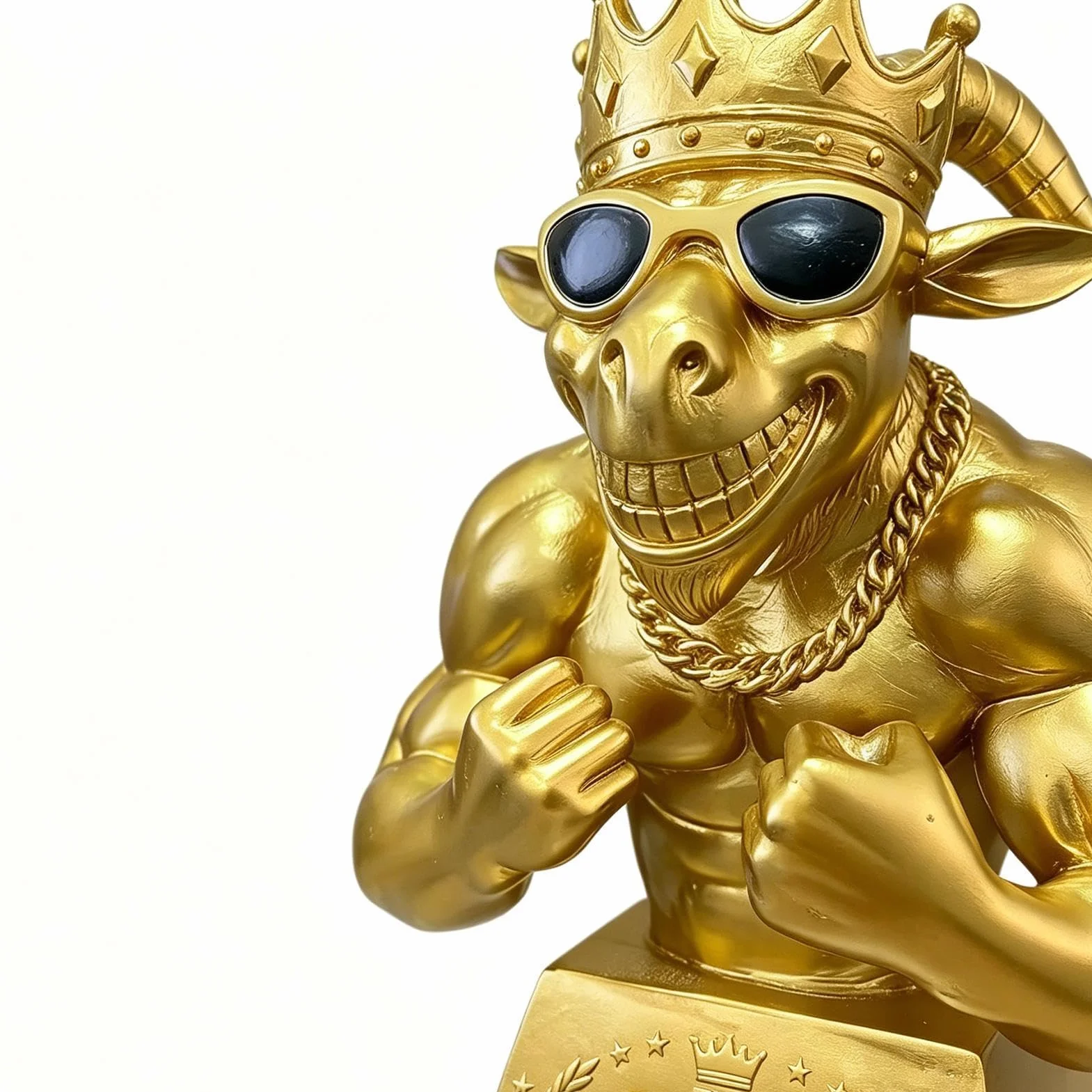 Muscle Goat Football Player humorystyczna figurka na biurko złota żywica rzeźba