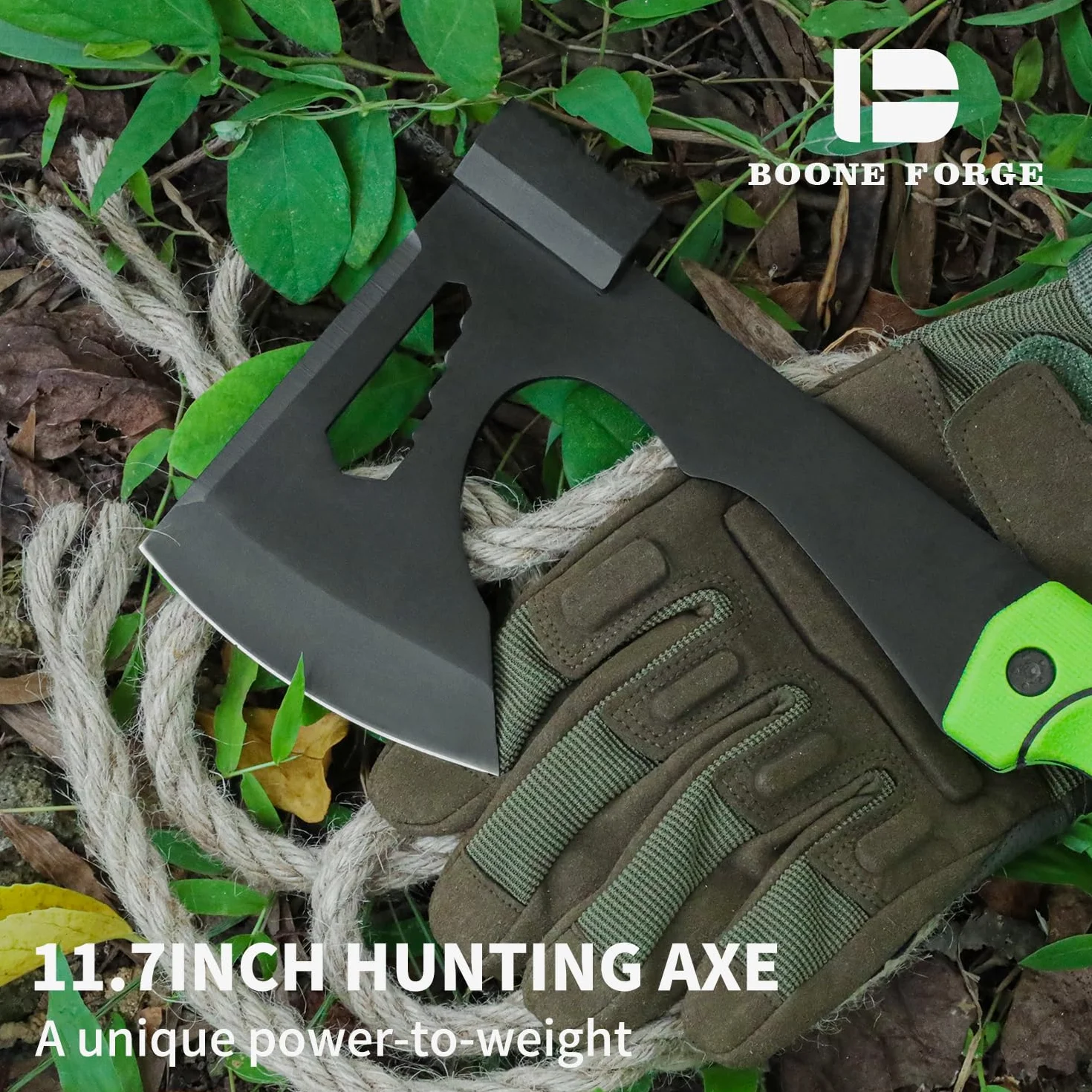 Siekiera Tomahawk Kempingowa Survivalowa z Kluczem Sześciokątnym i Kaburą Zielona AX3053