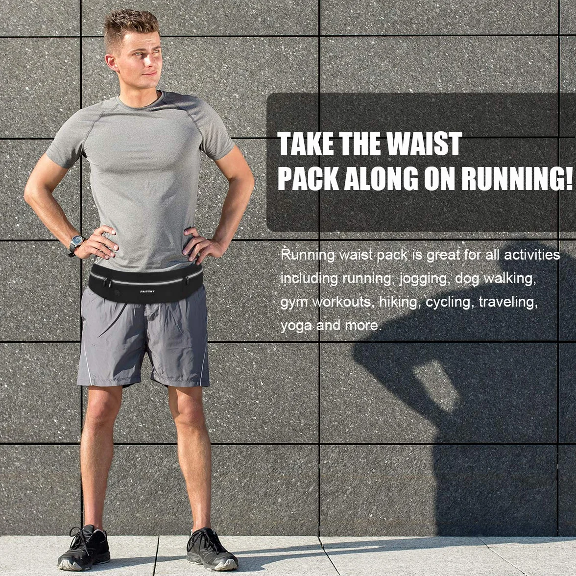 HAISSKY Pas do biegania, ultralekki pasek fitness, wodoodporny pas do biegania dla iPhone'a 17 Pro Max/16/15 Pro/14/13 Plus, torba biodrowa dla kobiet i mężczyzn, pasuje do smartfona do 6,9 cala