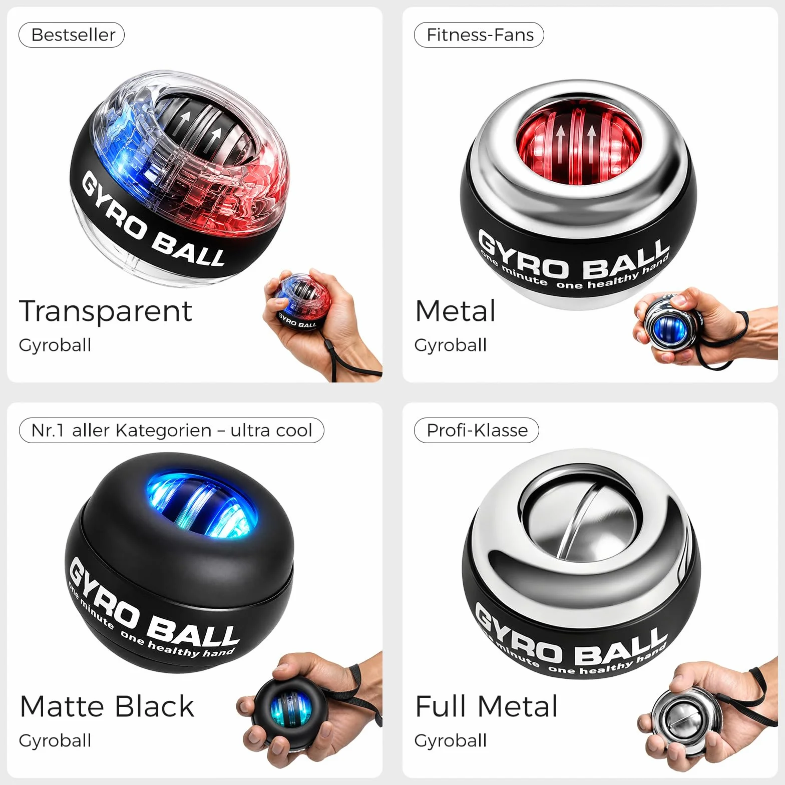 Gyroball piłka do treningu nadgarstków automatyczny start 5-stopniowa regulacja oporu światła żyroskopowy trener przedramion palców nadgarstka