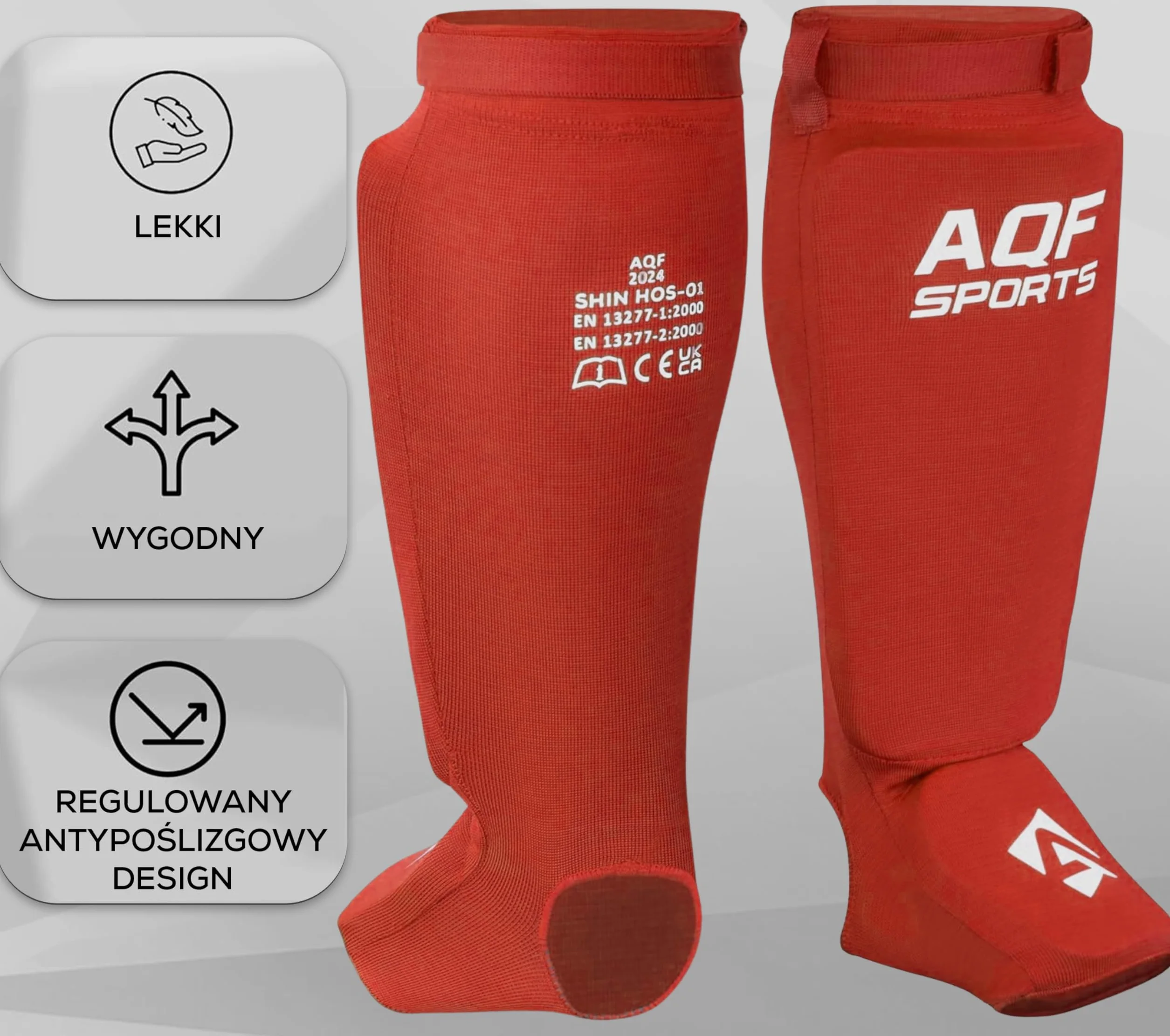 AQF Ochraniacze Piszczeli i Stóp do Kickboxingu, Muay Thai, MMA, Pianka EVA, Ochrona Nóg, Boks, Karate, BJJ, Taekwondo CE UKCA SATRA