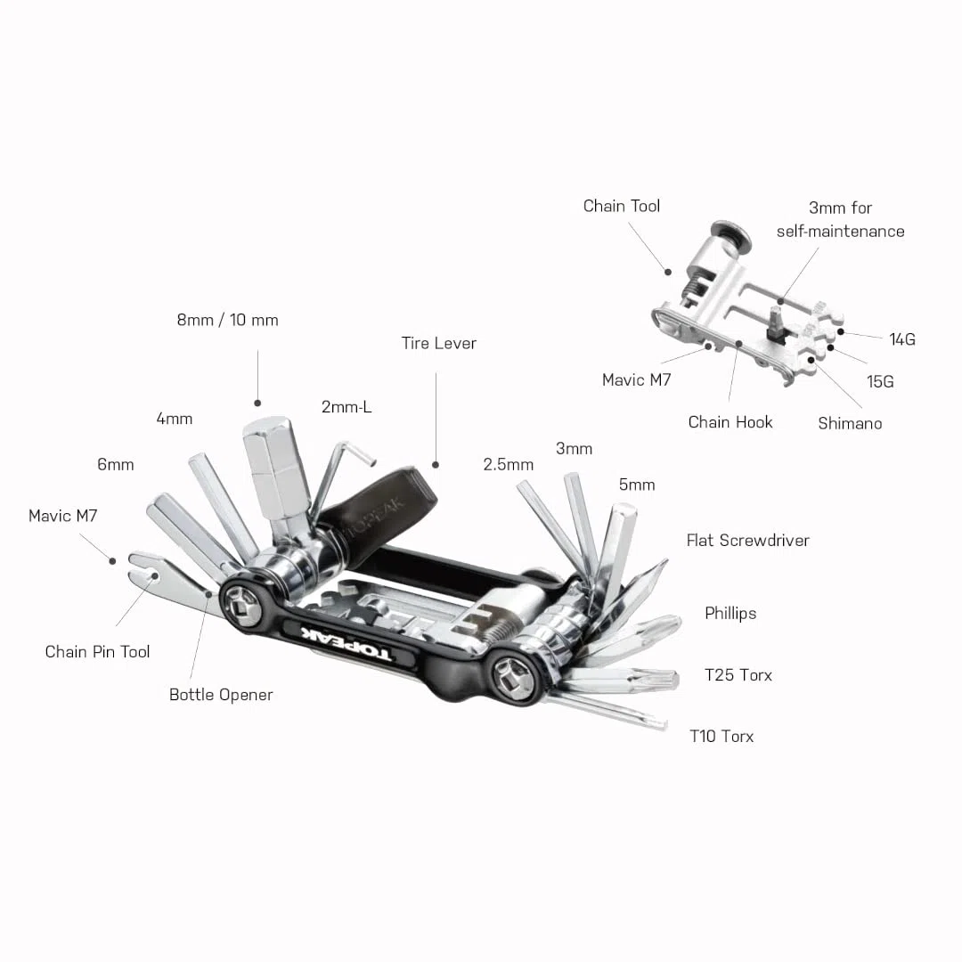 Topeak Klucz Multitool Ninja Master+ T20, Unisex Dorosły, Wielobarwny (Wielobarwny), Jeden Rozmiar