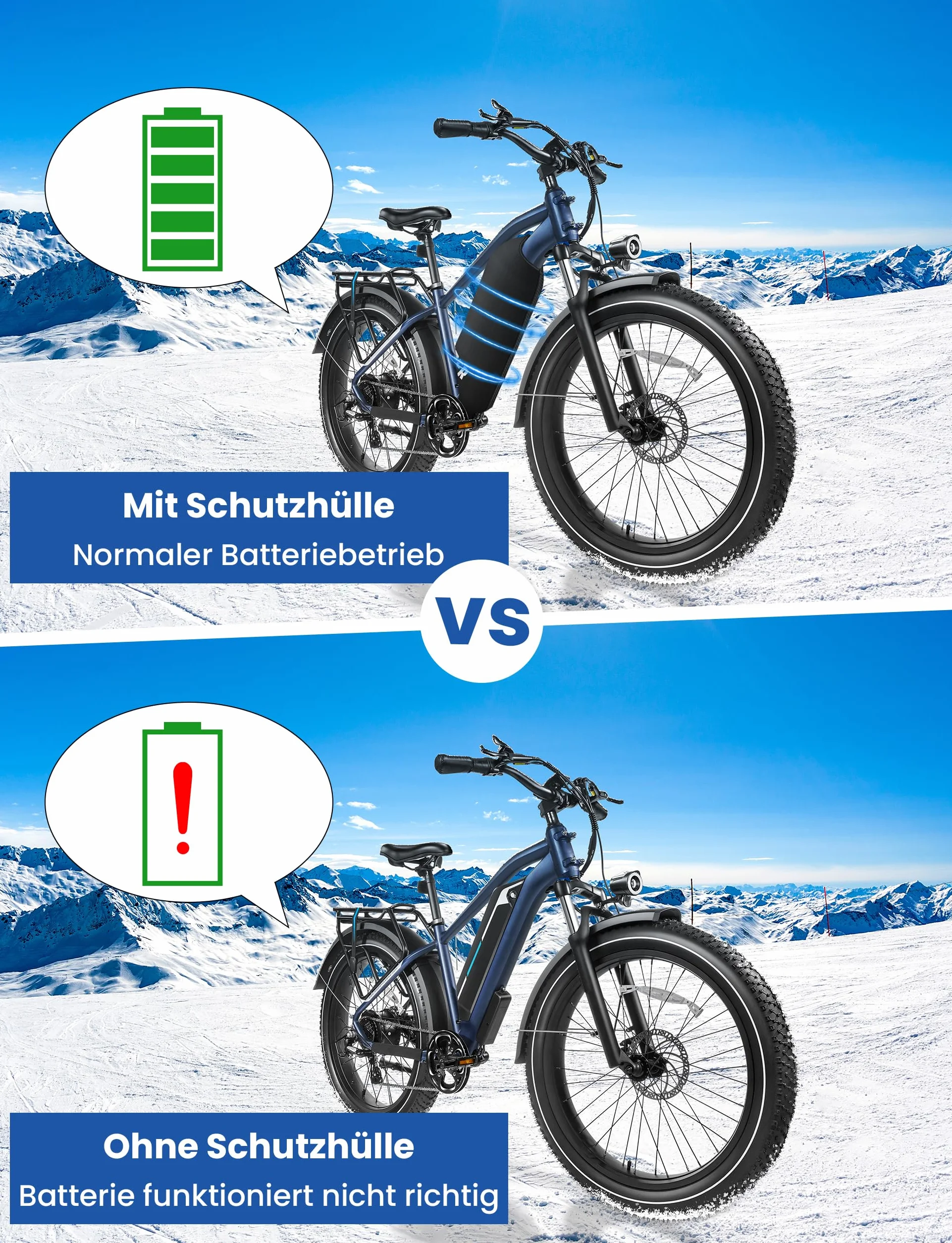 COICER Pokrowiec ochronny na akumulator do roweru elektrycznego, obwód 28-45 cm, ochrona transportu, ochrona roweru dla większego zasięgu, uniwersalne dopasowanie, pokrowiec na rower elektryczny do