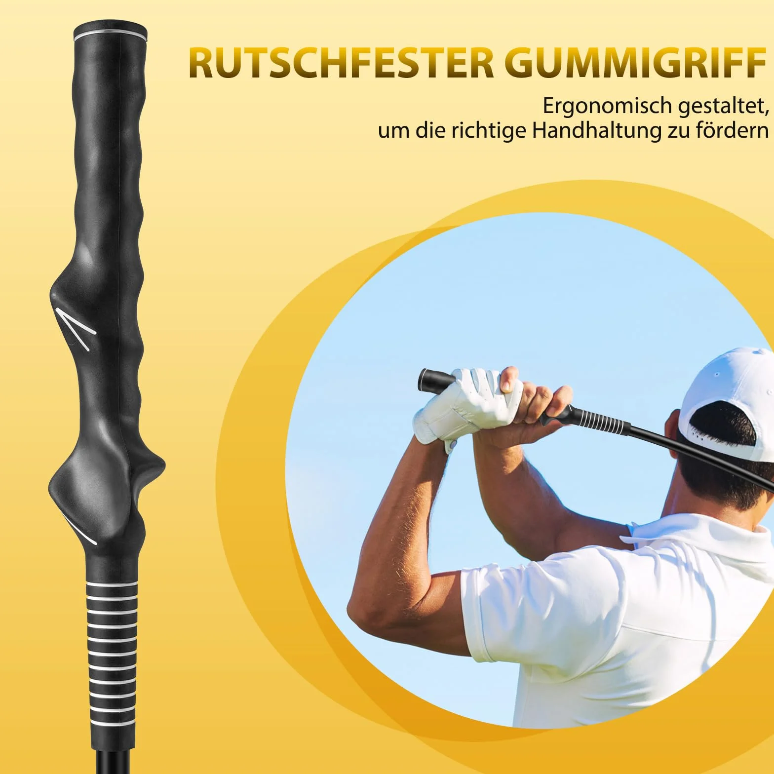 COSTWAY Golf Swing Trainer, 80/100/120 cm, pomoc w treningu golfa z głowicą obciążającą, trener zamachu golfowego do korekcji postawy, do użytku wewnątrz i na zewnątrz, pomoc dla początkujących
