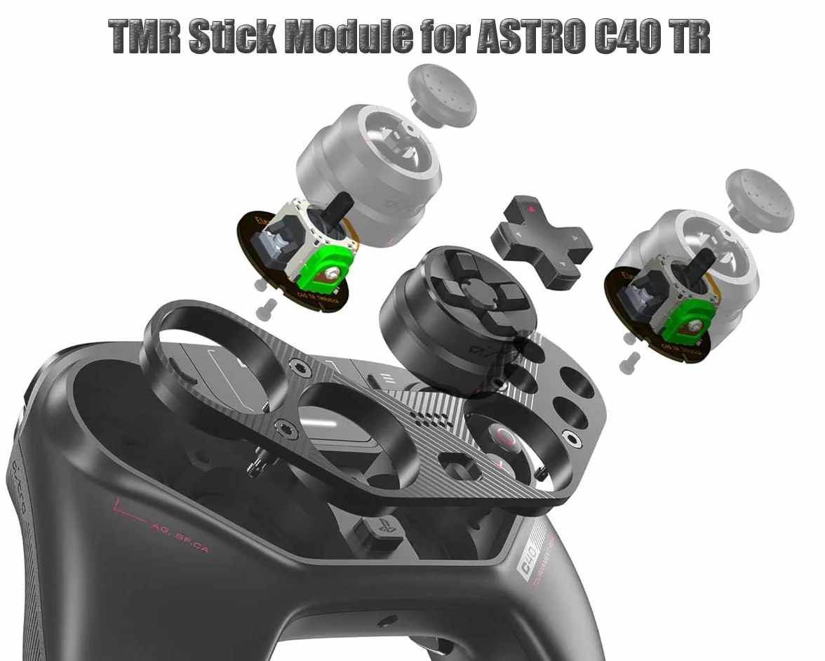 ElecGear TMR Joystick Zamiennik do Astro C40 TR, moduł lutowniczy z elektromagnetycznym drążkiem sterującym