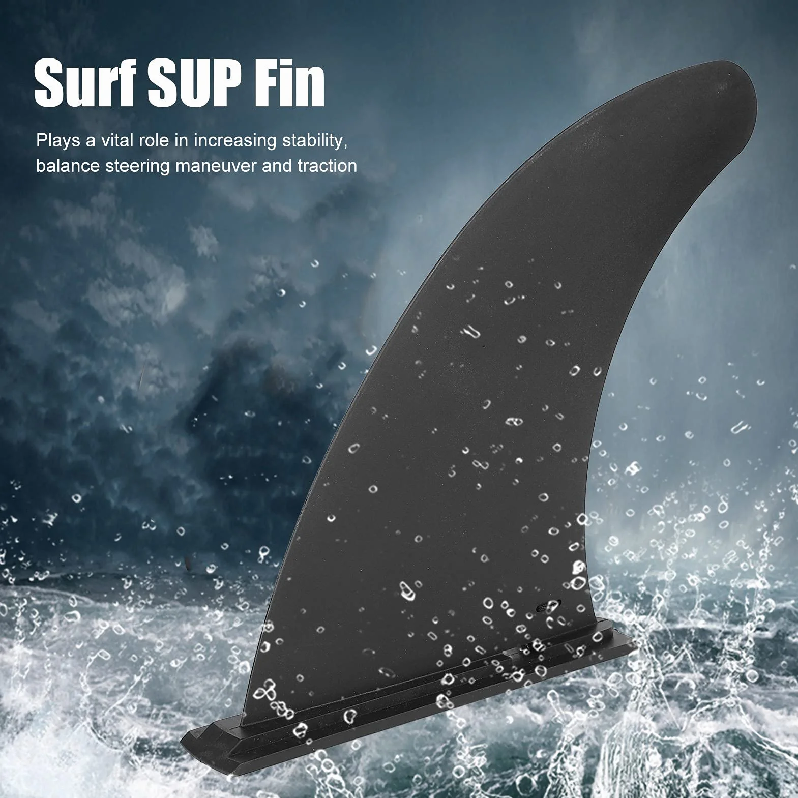Zdejmowana Płetwa 11-calowa Płetwa Surfingowa Pcv Stałe Gniazdo Typ Czarny środkowy Stabilizator Wiosło do Deski Surfingowej Longboard