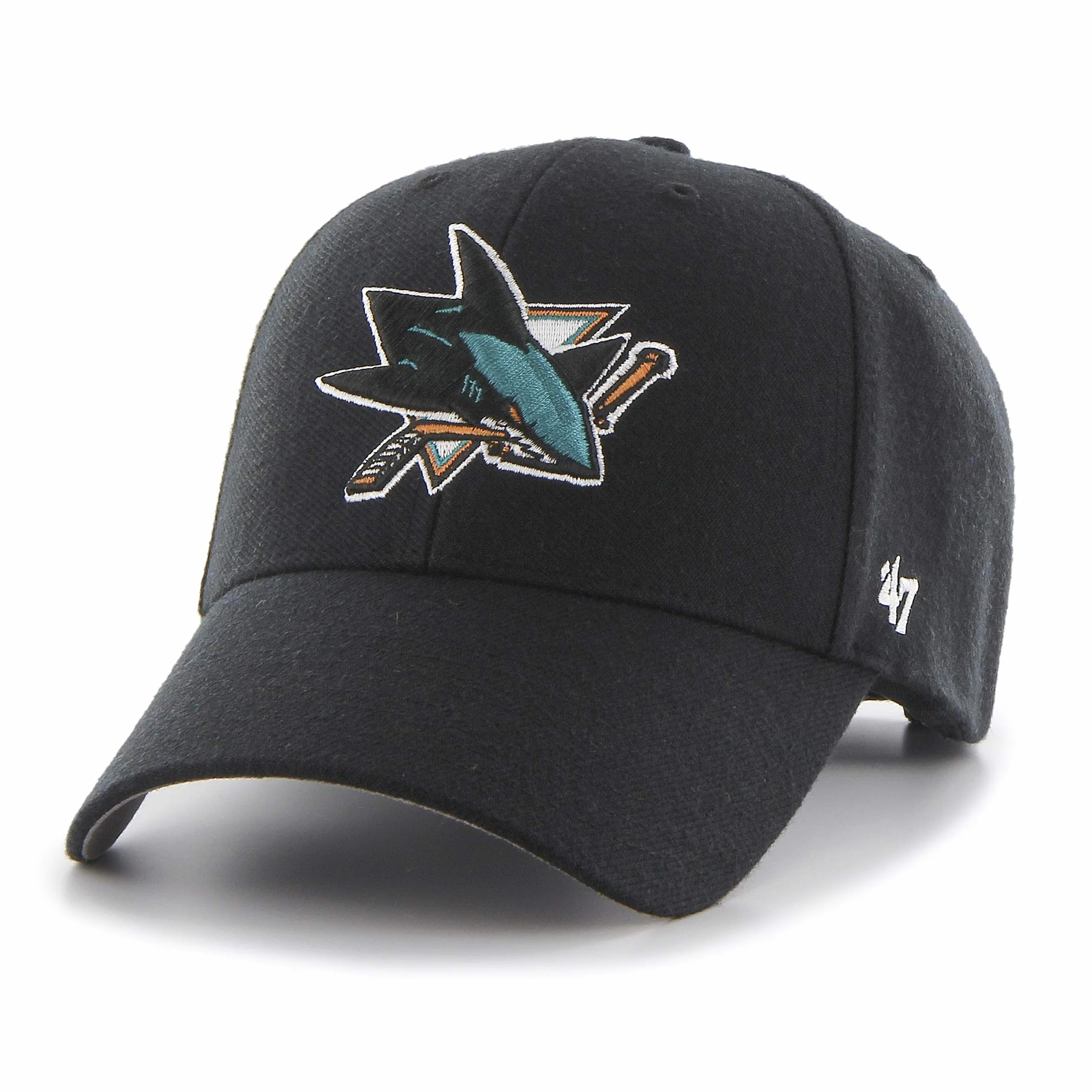 '47 Brand MVP Sharks CapBrand Cap Base, Czarny, rozmiar uniwersalny