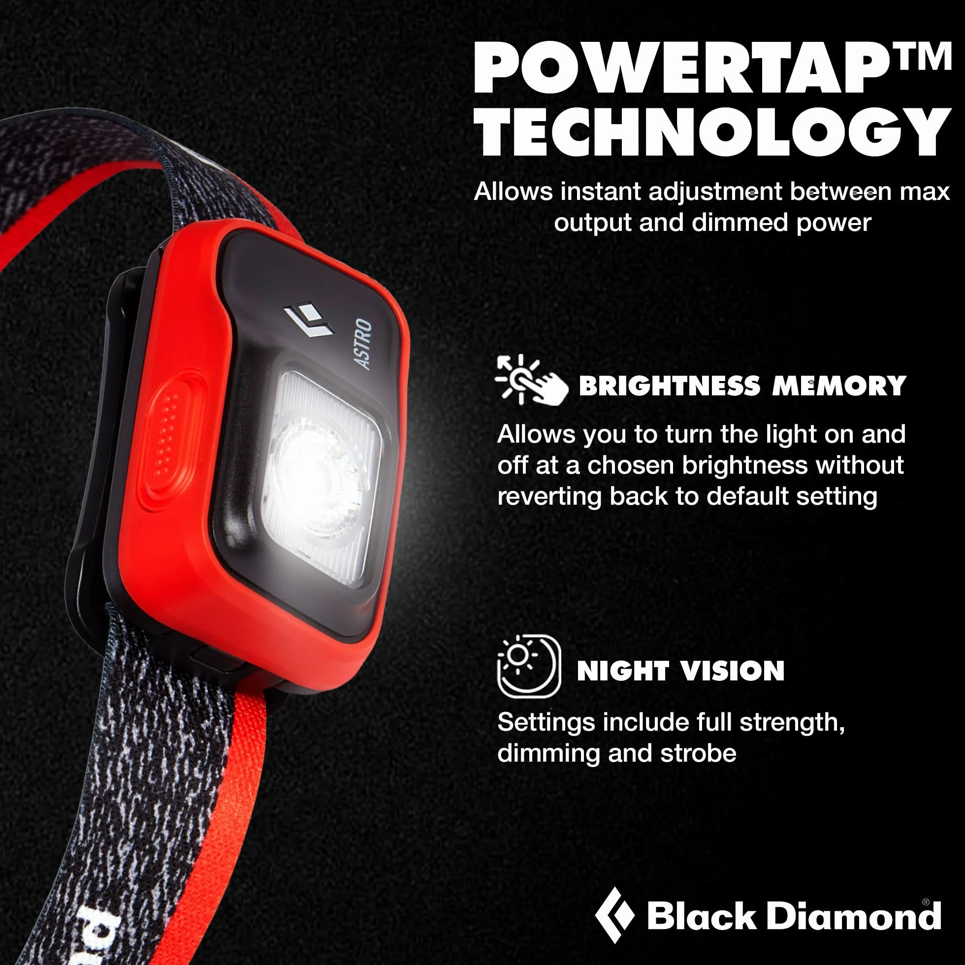 Black Diamond Astro 300 Headlamp latarka czołowa szaro-czerwona oktanowy