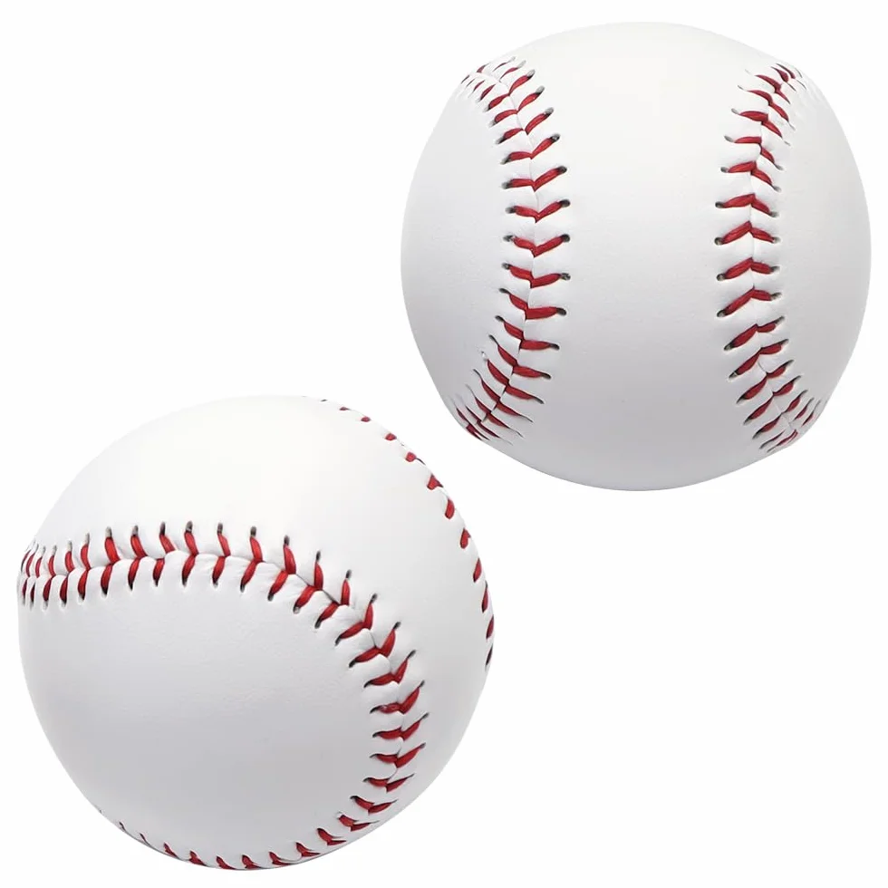 2 szt. Standardowa piłka baseballowa 20 cm, jedna miękka i jedna twarda piłka baseballowa do ćwiczeń i gier, dla sportowców na świeżym powietrzu, dla młodzieży i dorosłych, 2 szt