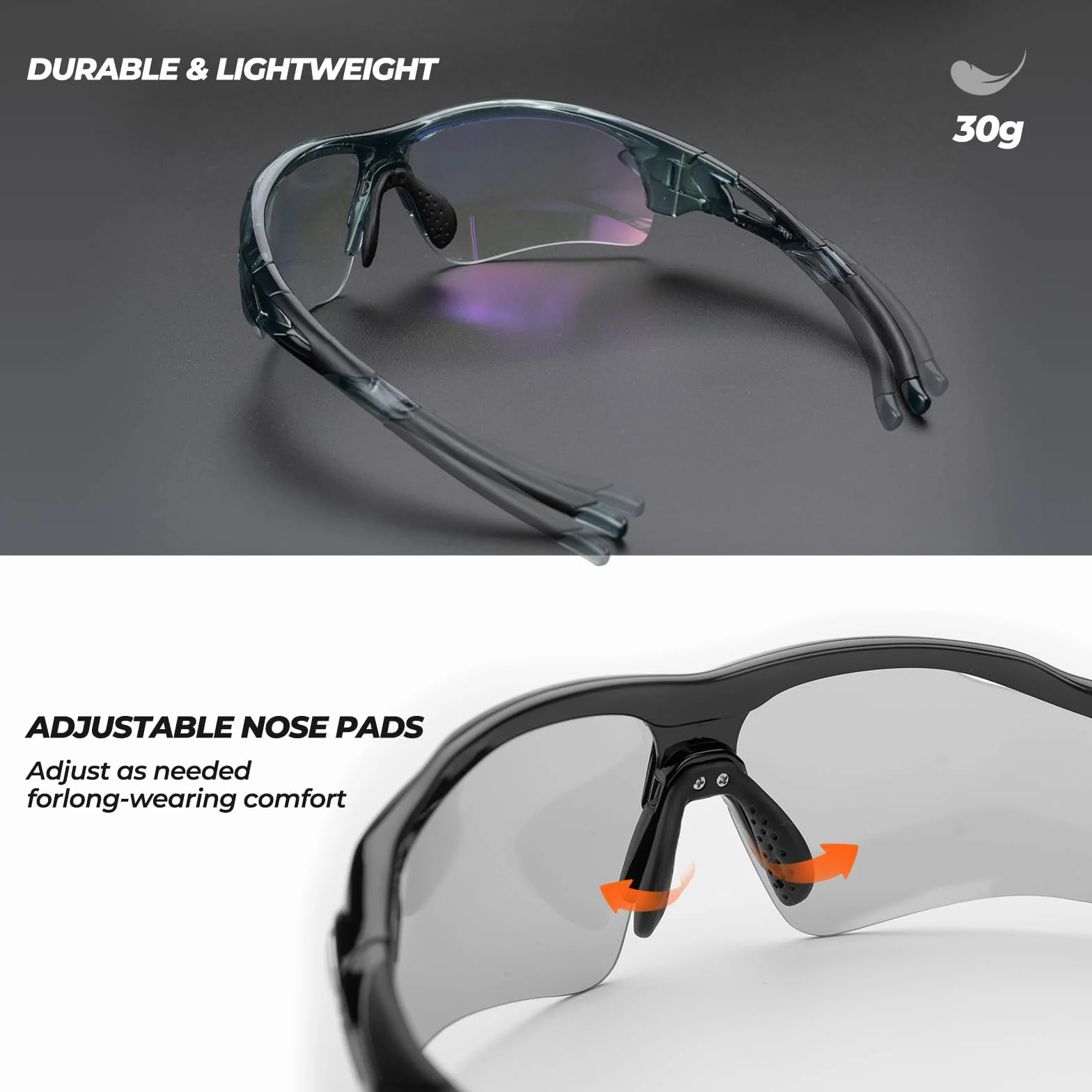 ROCKBROS Okulary Przeciwsłoneczne Sportowe Fotochromowe Kolarstwo PC Anti-UV400