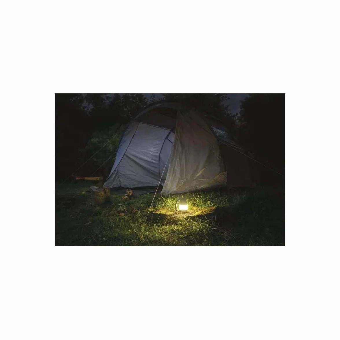 EMOS - Wielofunkcyjna lampa kempingowa LED – przenośna – 3 rodzaje światła – 215 lm, maks. 305 m – 3 tryby świecenia – 90 godzin – zasilanie bateryjne (3 x AA) – do użytku na zewnątrz – czarno-żółta