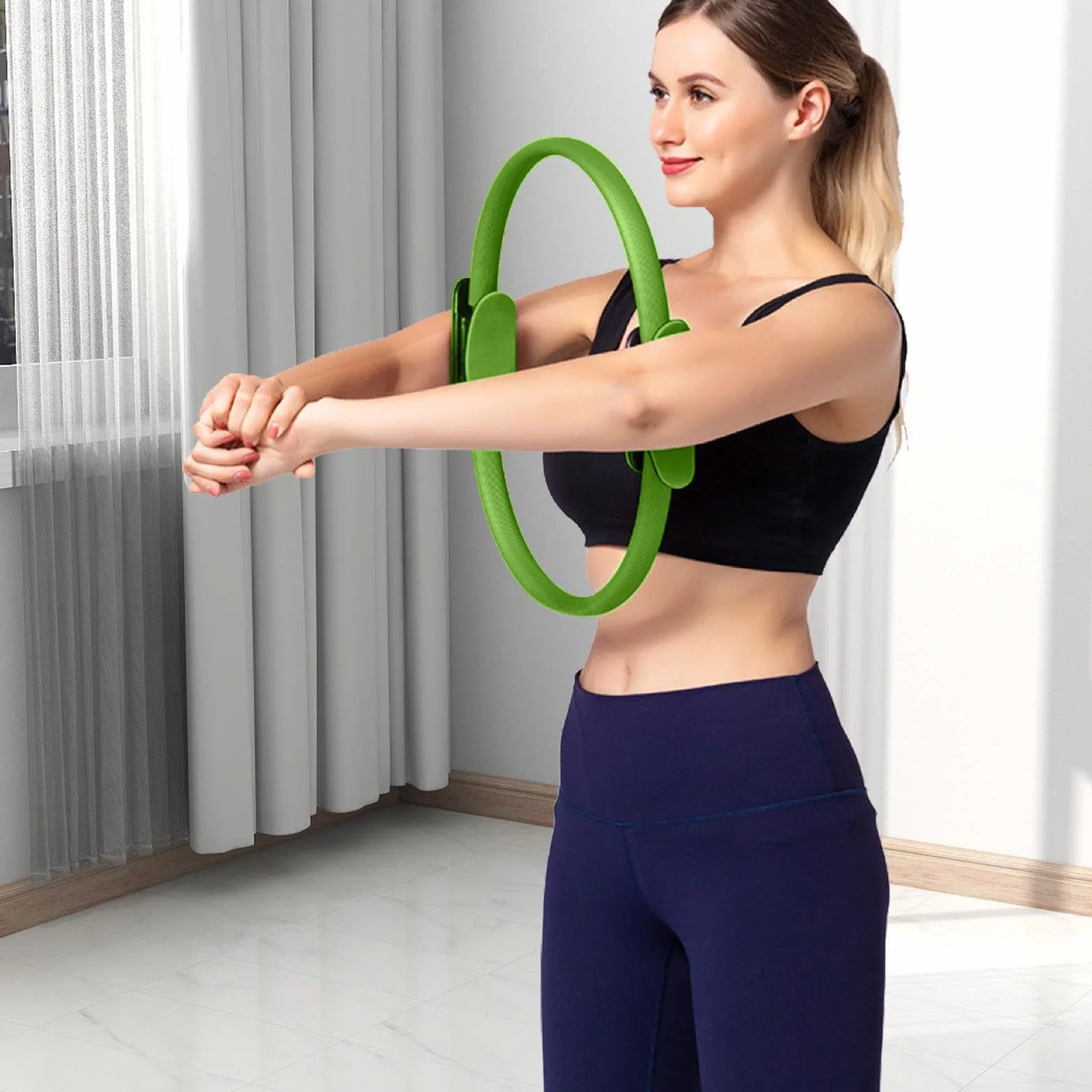 Pierścienie fitness do treningu, elastyczny pierścień do jogi, koło obręczy | Trwały i lekki trener ud