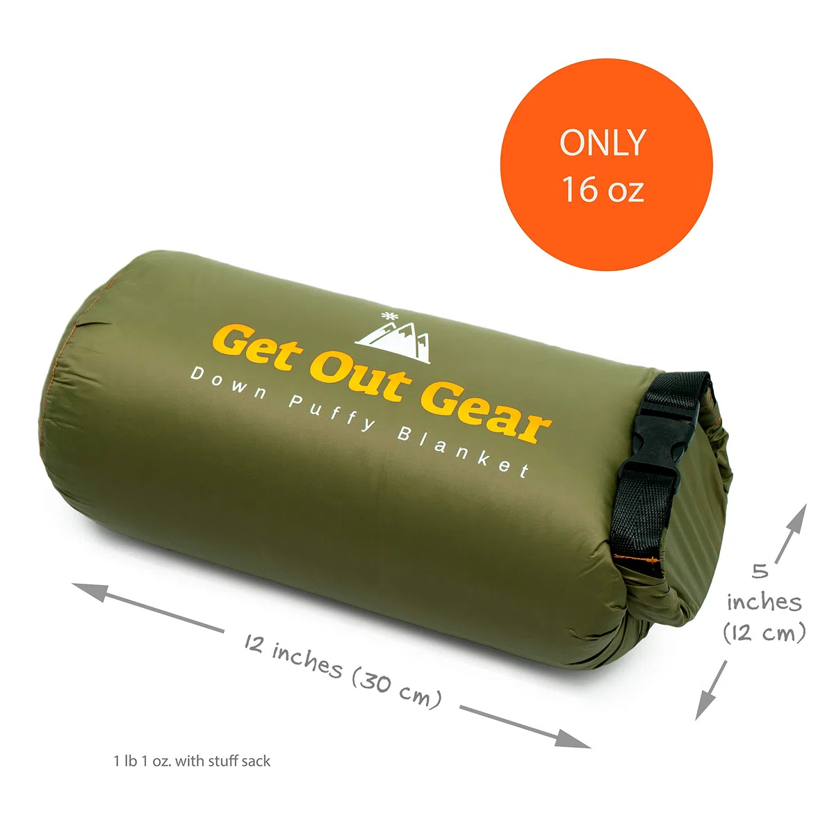 Get Out Gear Puchowy koc kempingowy – na zewnątrz, lekki, pakowany koc puchowy o wypełnieniu 650, kompaktowy, wodoodporny i ciepły koc z plecakiem, na kemping, wędrówki, podróż, hamak