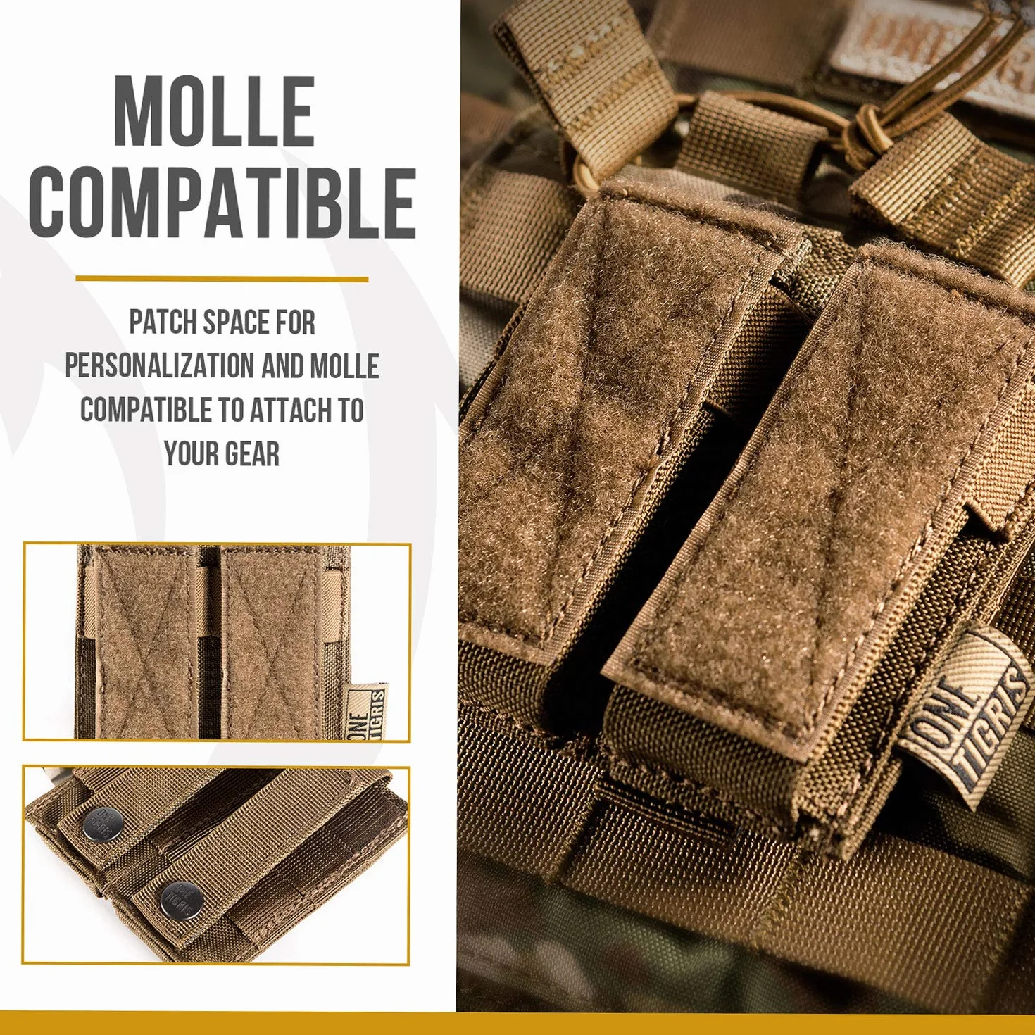 OneTigris MOLLE Taktyczny Torba na Magazynek 1/2 Mag Pouch do M1911/92F/GLOCK