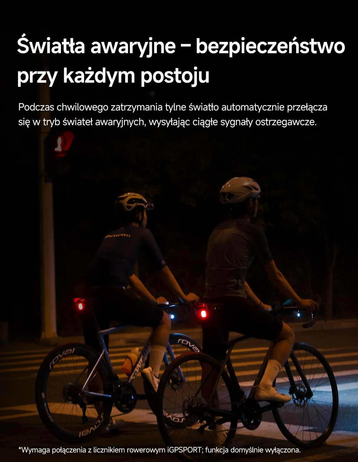 iGPSPORT TL50 Tylne Światło Rowerowe, Ładowanie USB-C, z Czujnikiem Hamowania, Widoczność Do 1,2 km, 6 Trybów Światła