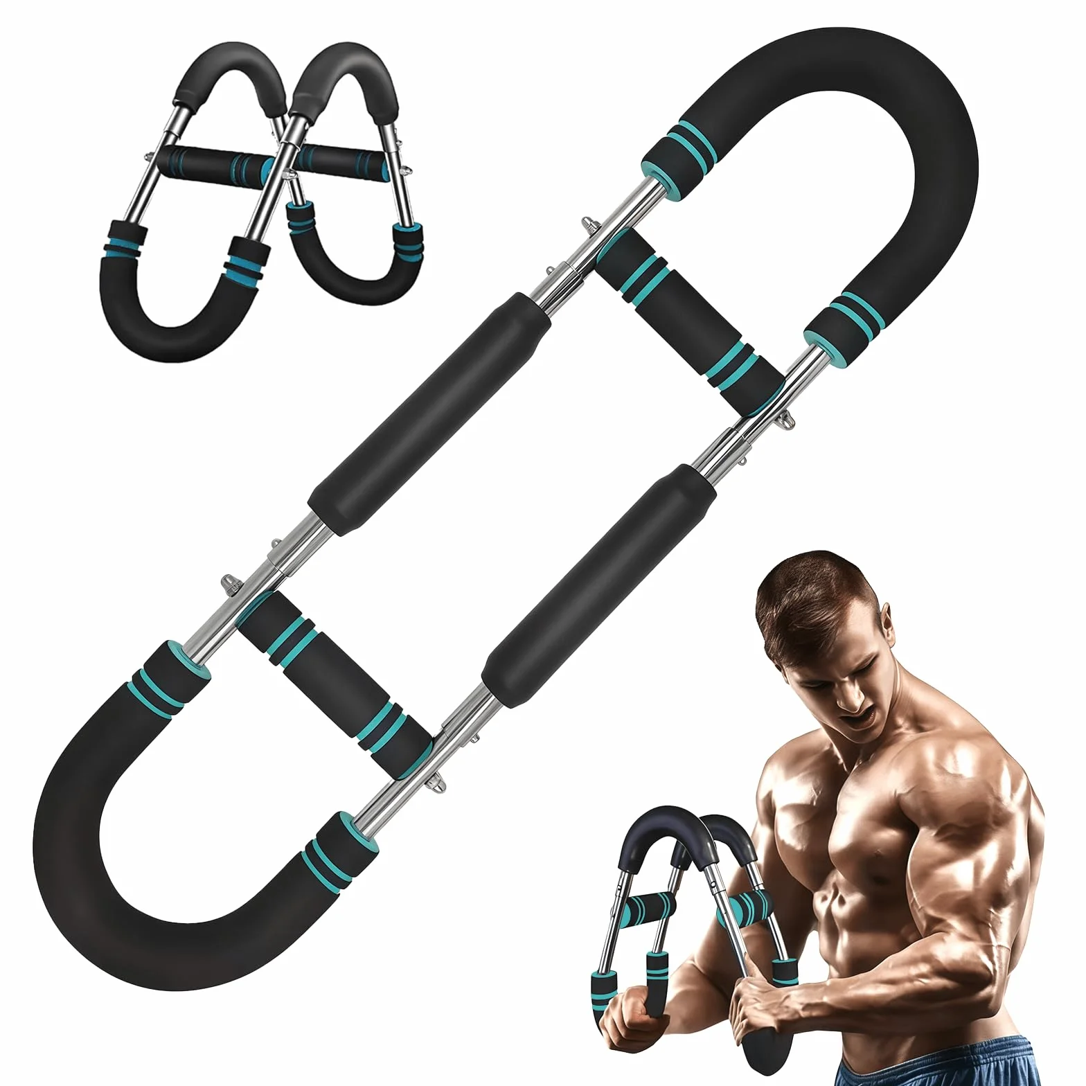 Twister Arm Trainer, regulowany ekspander klatki piersiowej, przenośny Power Twister Bar wzmacniacz siły mięśni, sprzęt fitness do domu dla mężczyzn, początkujących i profesjonalnych sportowców