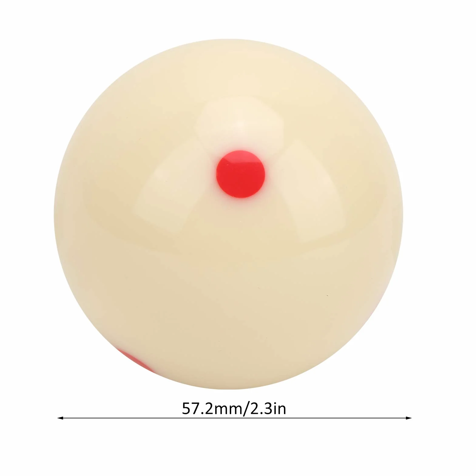 Keenso Piłki bilardowe 57,2 mm 2,3 cala Odporne na uderzenia kule z żywicy Twardość Dot-spot Cue Ball do treningu i zawodów (czerwona plama)