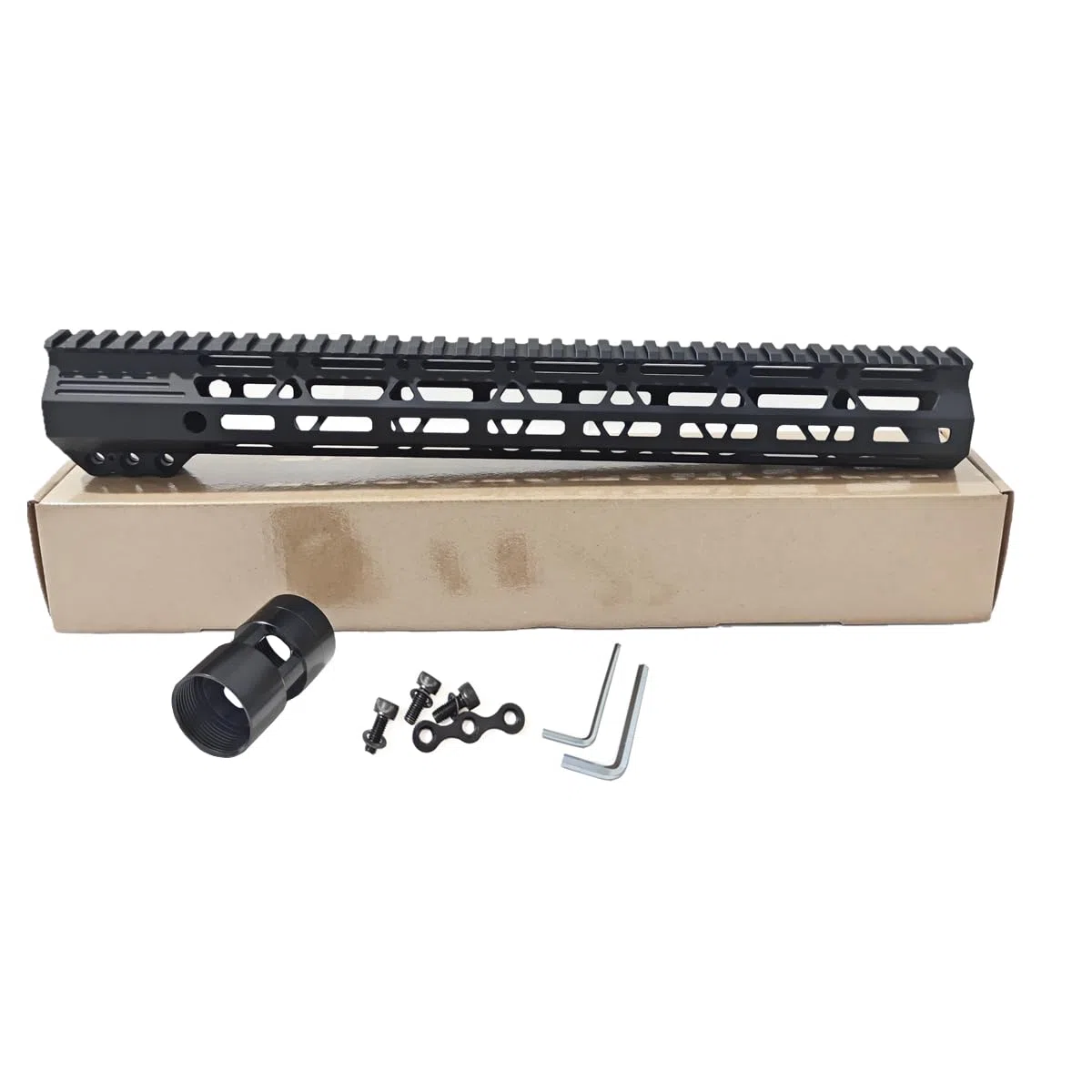 Metal 7 cali 9 cali 10 cali 12 cali 13,5 cala 15 cali AR15 Free Float for M-lok Kompatybilny Handguard for Hunting Trail Rifle Scope Mount w/Steel Nut (czarny) 15 cali)