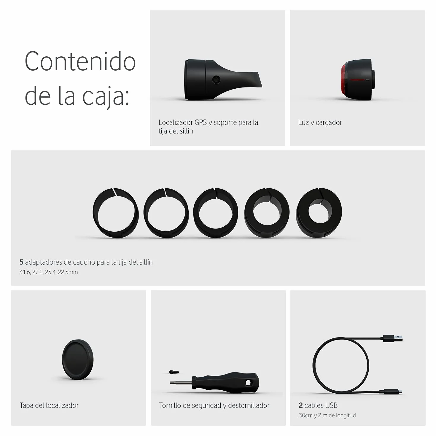 Vodafone Inteligentne tylne światło rowerowe, Curve Bike LightGPS Tracker - światło hamowania z lokalizatorem GPS, wykrywanie uderzeń i alarm bezpieczeństwa zawiera subskrypcję 6 miesięcy, czarny