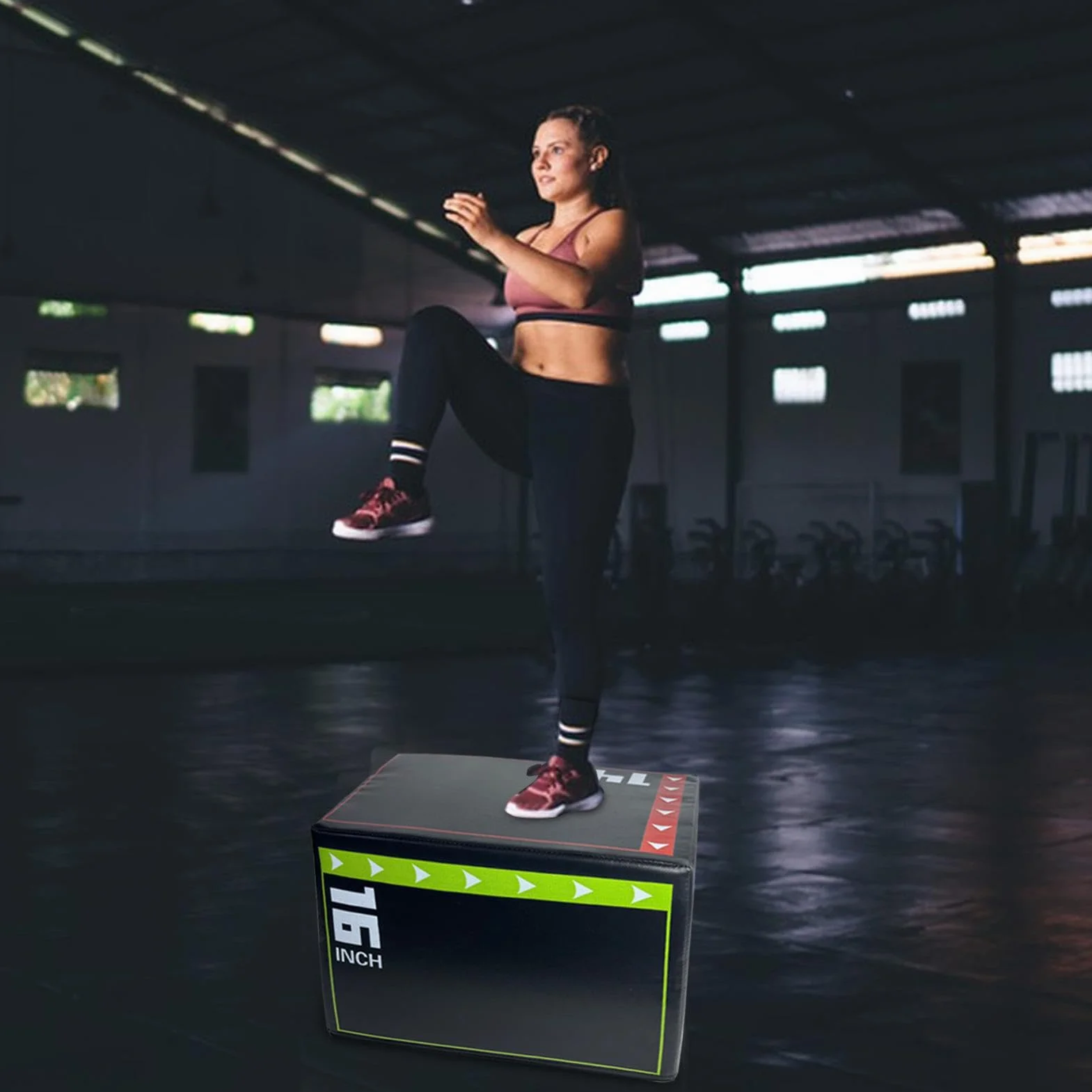 Skoki na siłownię domową, wstrząsoodporne wielofunkcyjne pudełko pyłu 40 x 30 x 35 cm, odporny na zużycie sprzęt fitness do treningu i ćwiczeń w domu, gąbka EPE