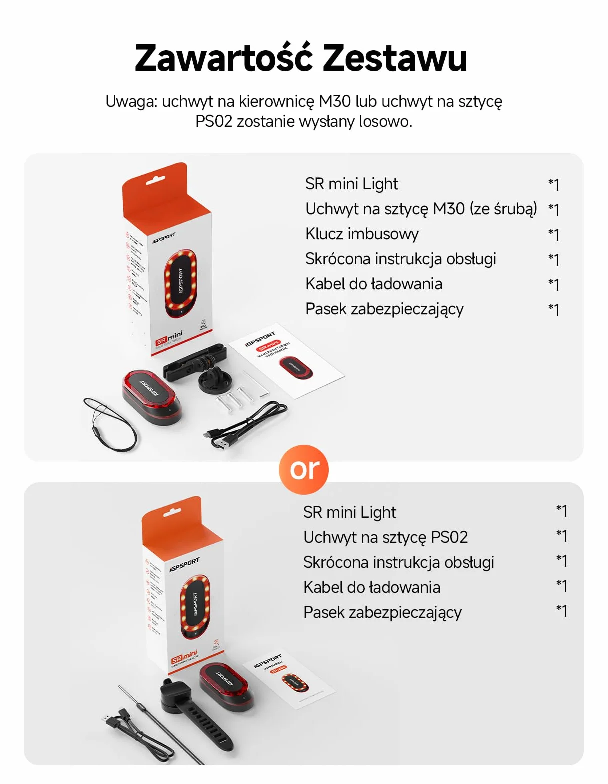 iGPSPORT SRmini Tylna Lampka Radarowa Rowerowa 65 Lumenów ANT+ Bluetooth 5.0 20h Czasu Pracy