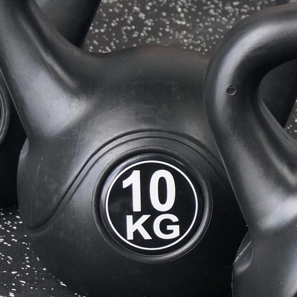 Vivol Kettlebell 10kg Vinyl - hantla kulista treningowa z premium powłoką z tworzywa sztucznego i wypełnieniem cementowym - Do siłowni, crossfitu i fitnessu w domu