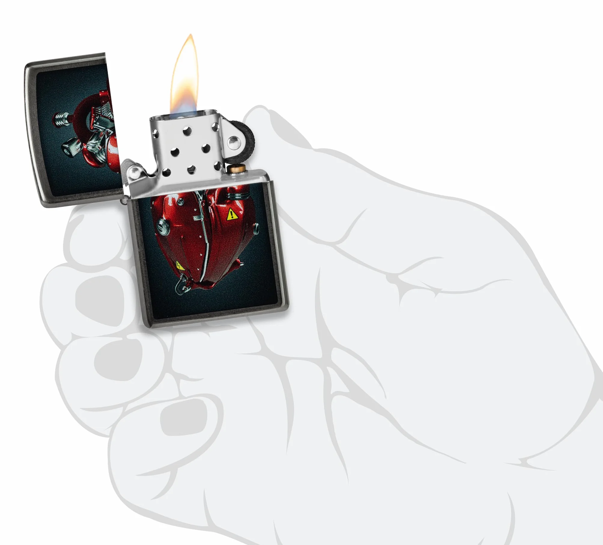 Zippo Heart Engine Zapalniczka Sztormowa, Wiatroodporna, Wielokrotnego Użytku, Szary (Gray Dusk)